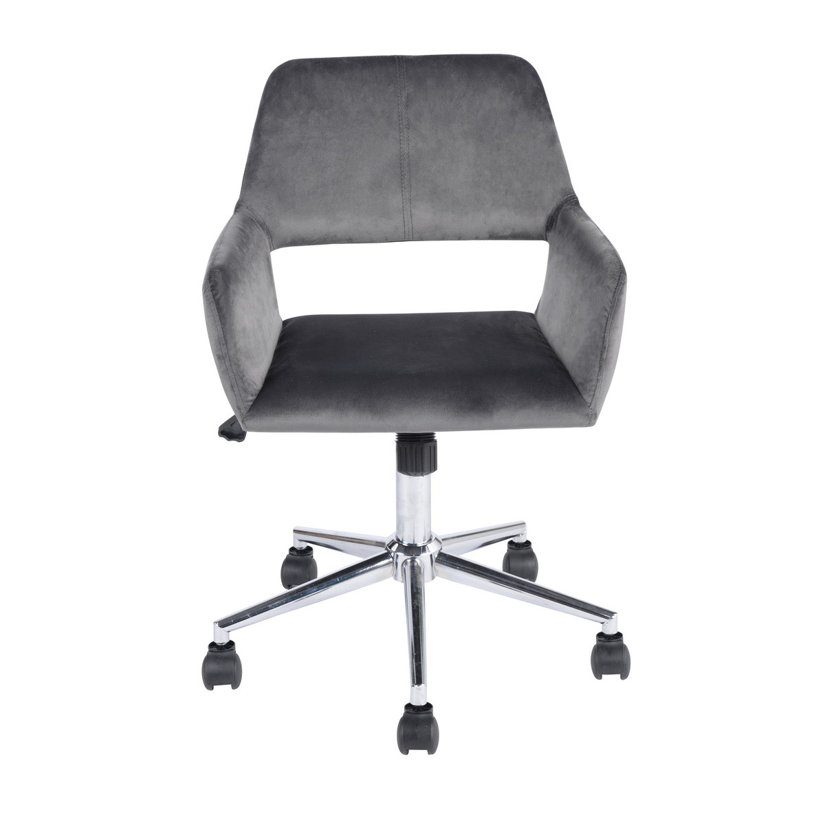 Chaise de bureau moderne en velours gris