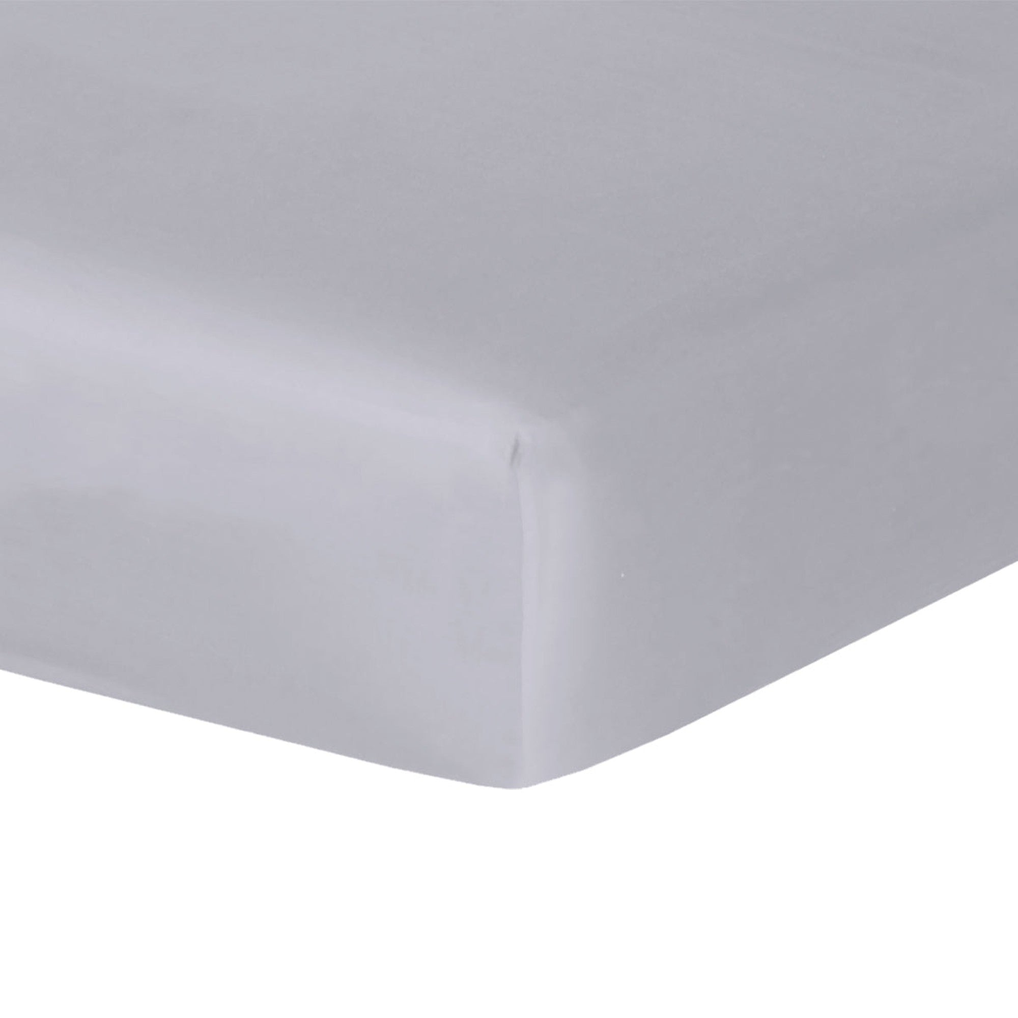 Drap housse en satin de coton 140x190 Gris perle Drap housse en satin de coton 140x190 Gris perle