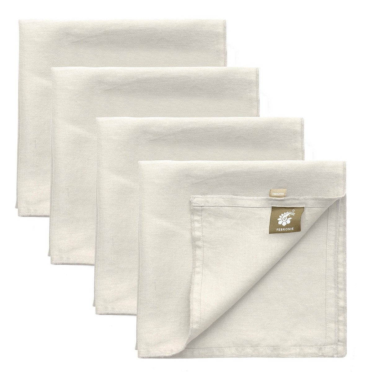 Serviettes en lin lavé (x4) 45x45 Blanc