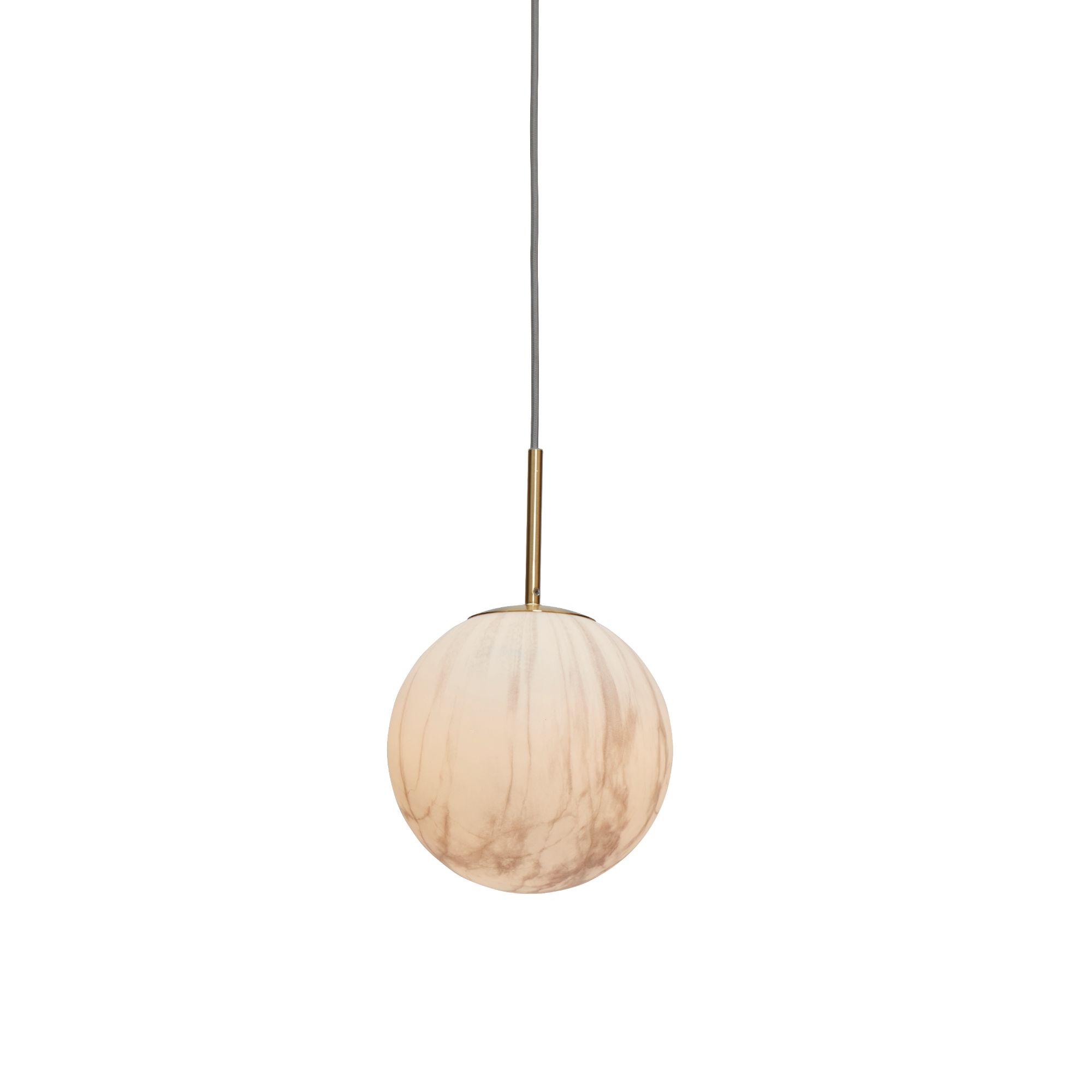 Suspension en fer abat-jour en verre or/verre teint, h. 35cm Suspension en fer abat-jour en verre or/verre teint, h. 35cm