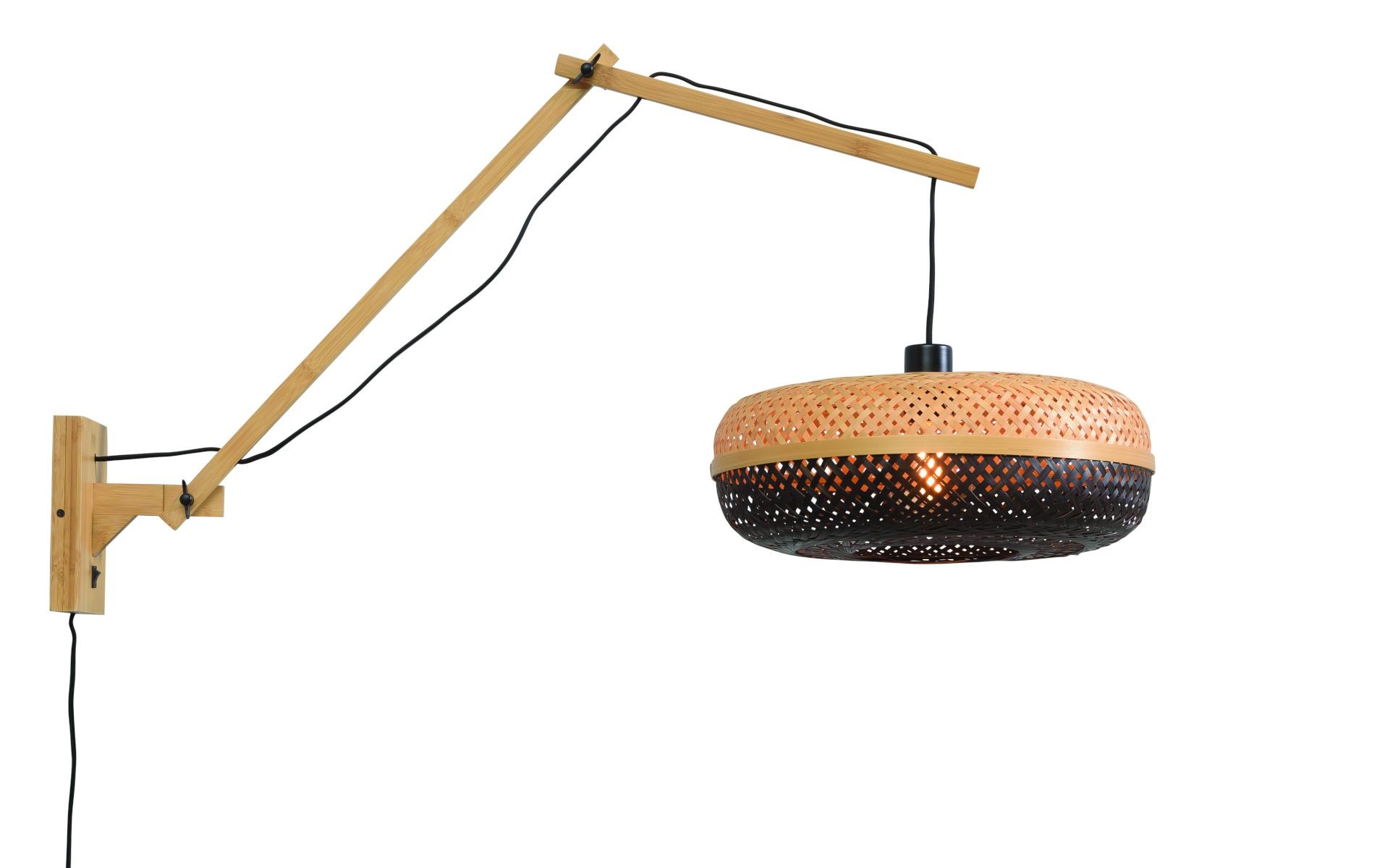 Applique bambou naturel/noir, h. 70cm
