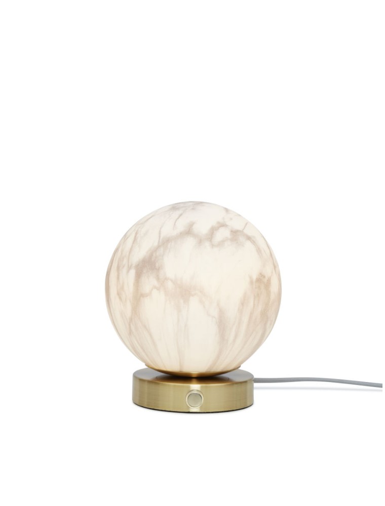 Lampe de table abat-jour en verre or/verre teint, h. 18cm