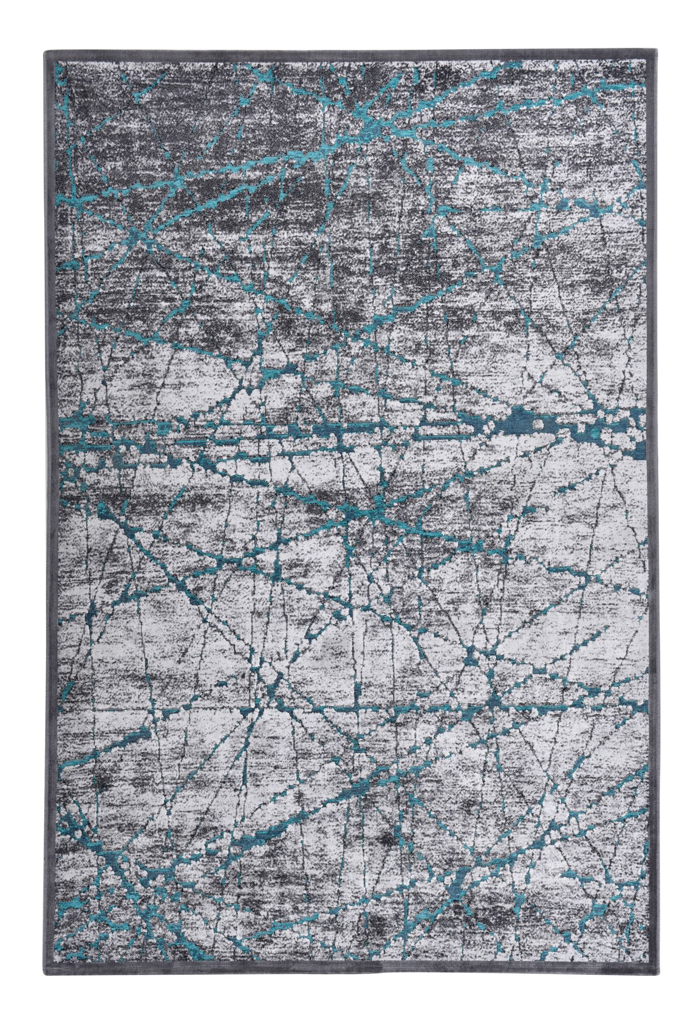 Tapis tissé plat - doux - viscose et polyester - turquoise 040x070 cm