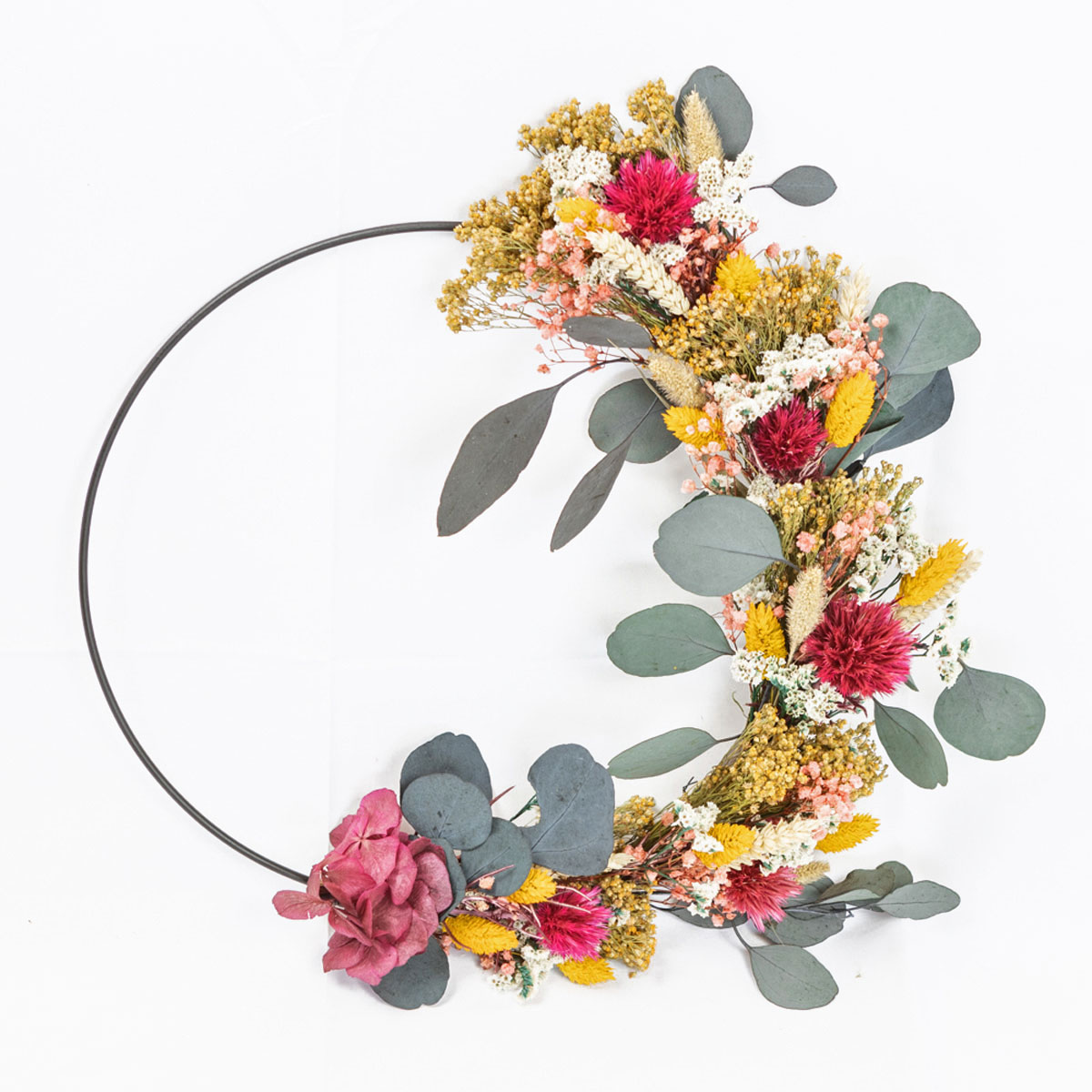 Couronne murale de fleurs séchées Hermione Diamètre 30cm