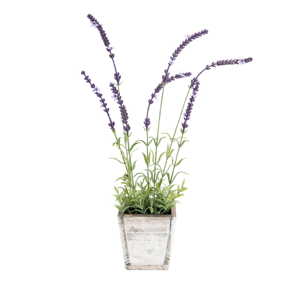 Lavande en pot artificielle violette et verte H40