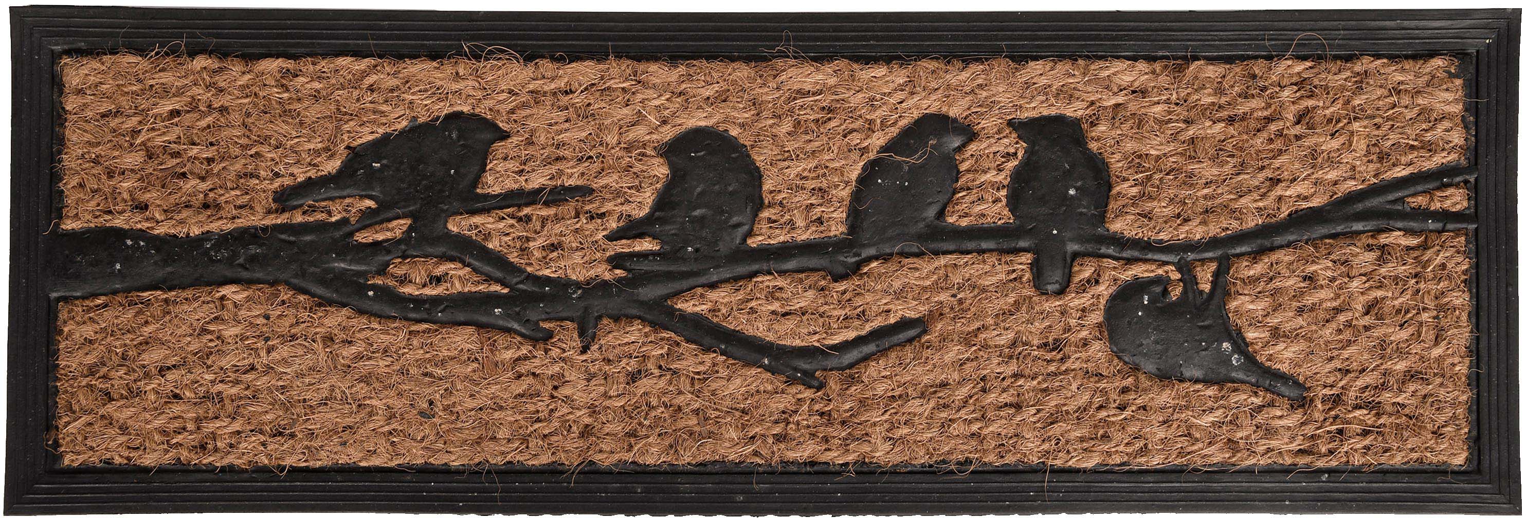 Paillasson caoutchouc et fibres de coco oiseaux