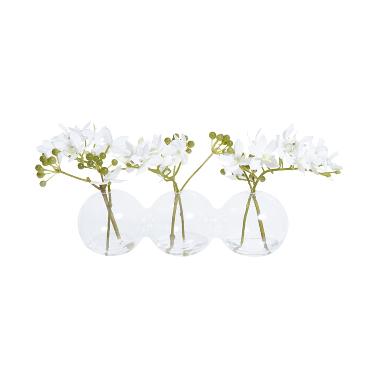 Set de 3 mini orchidées en illusion d'eau artificielles blanches L29