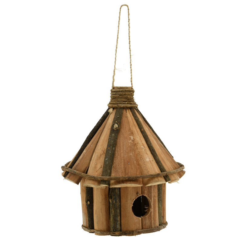 Nichoir pour oiseaux en bois, hauteur 25 cm