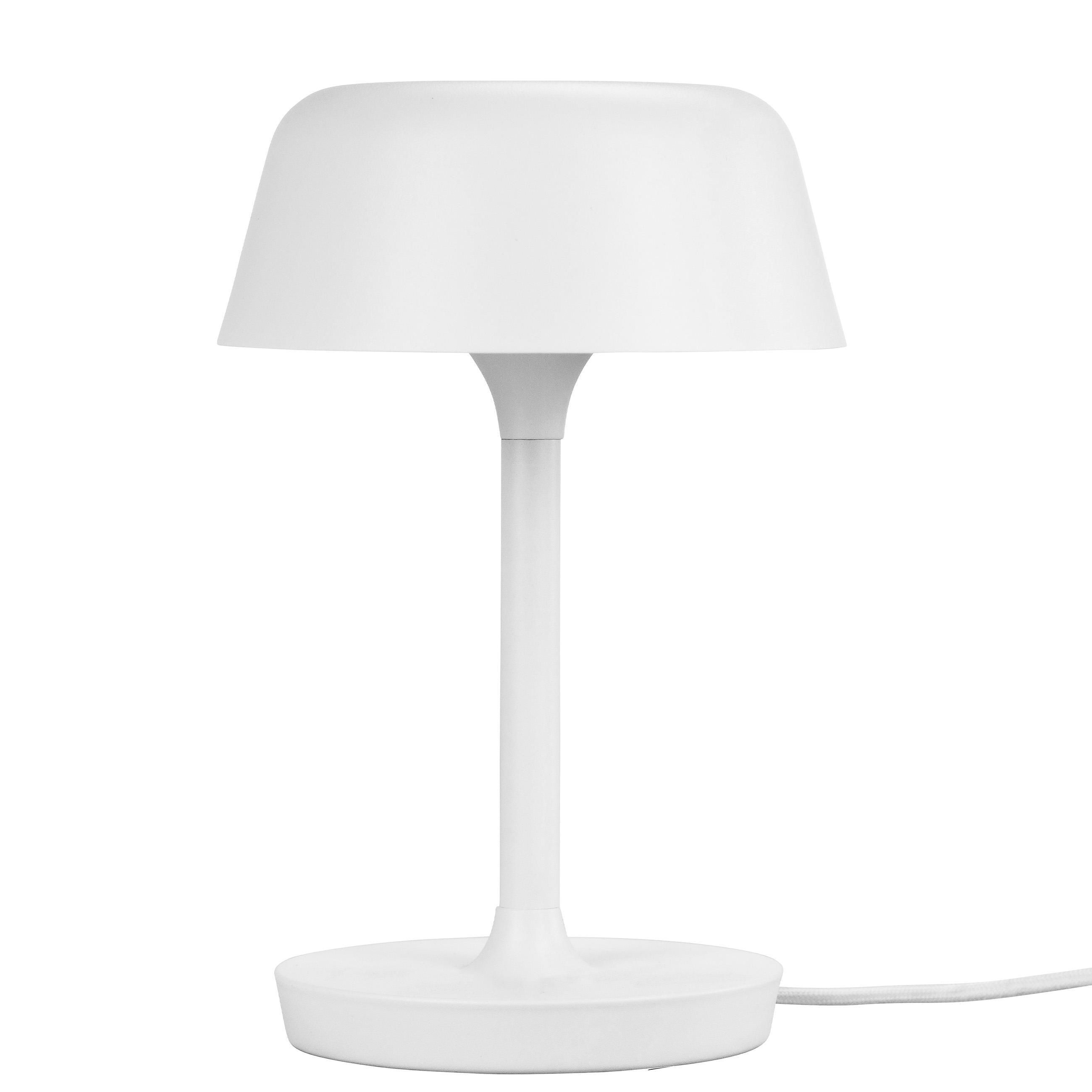 Lampe à poser en métal blanc mat