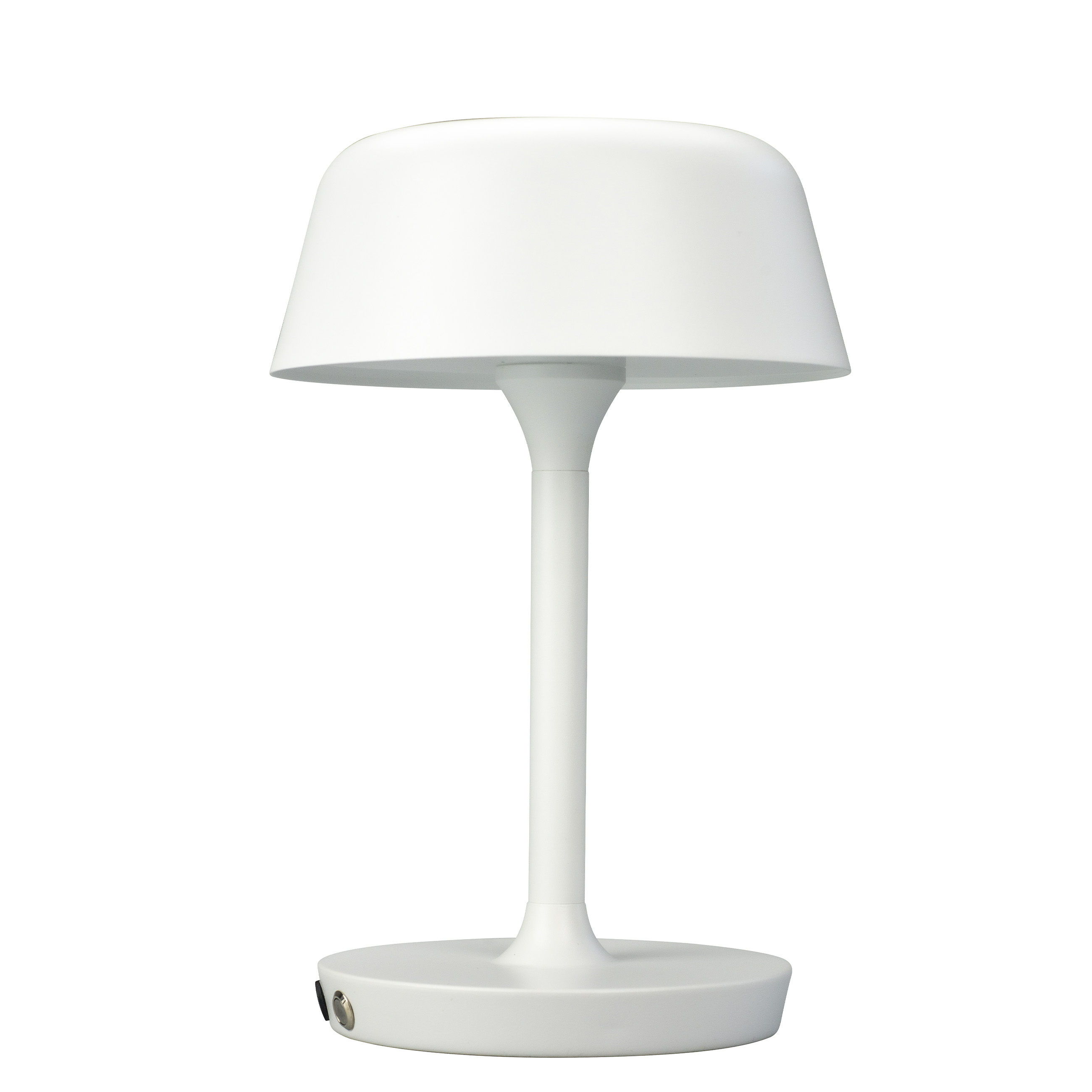 Lampe à poser en métal blanc mat et métal brossé