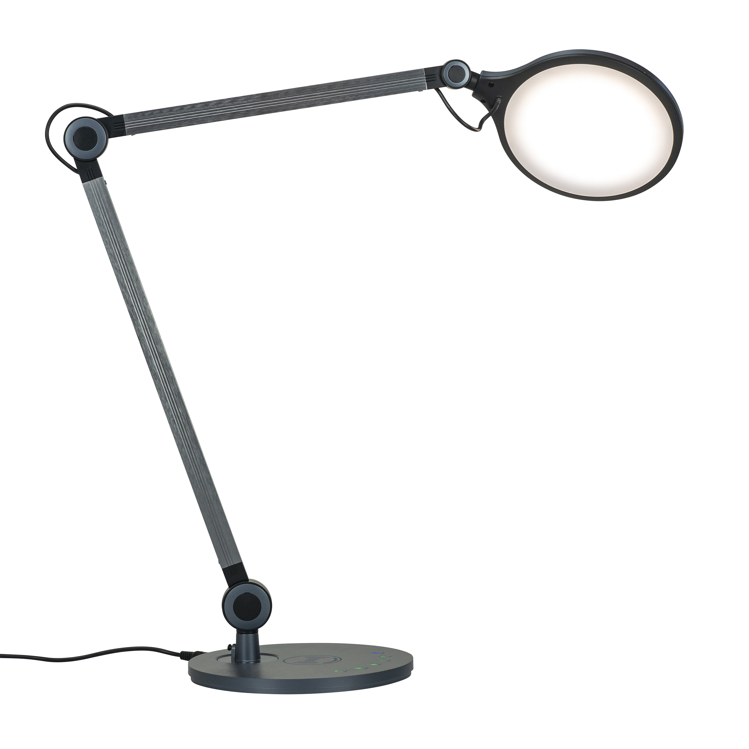 Lampe à poser en métal gris mat