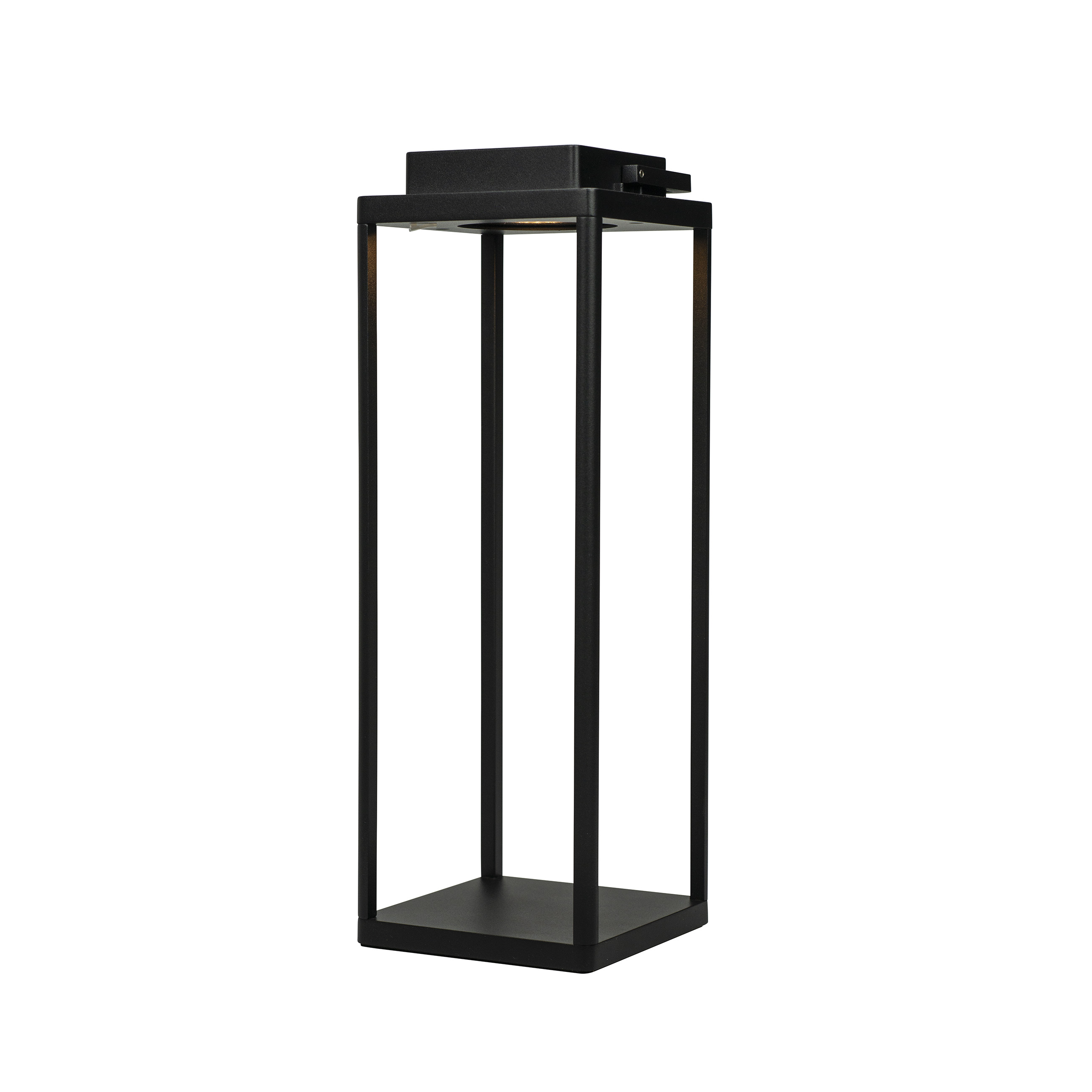 Lampe de table en aluminium noir mat, h 44 cm d 15 cm Lucca Lantern