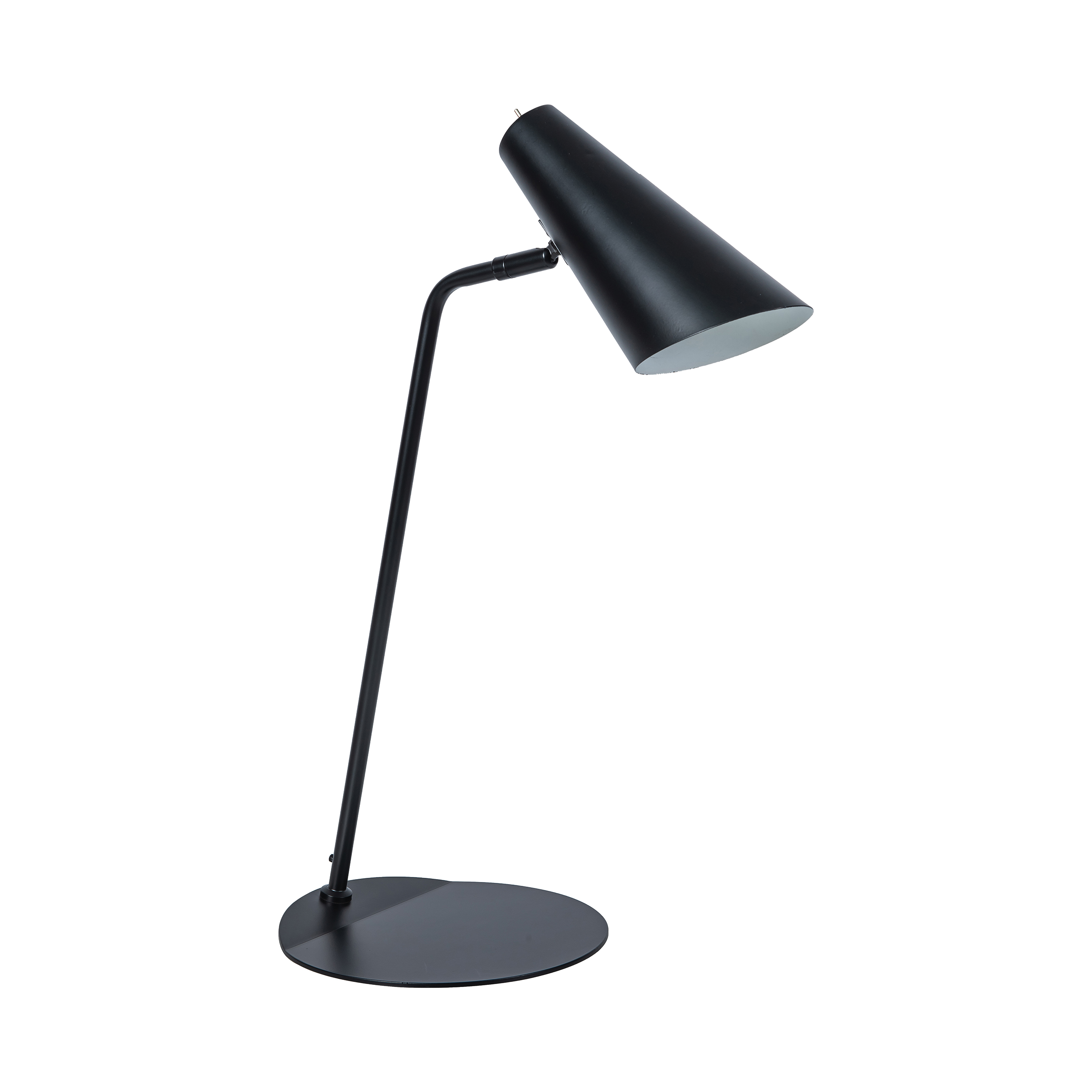 lampe de table en métal noir mat
