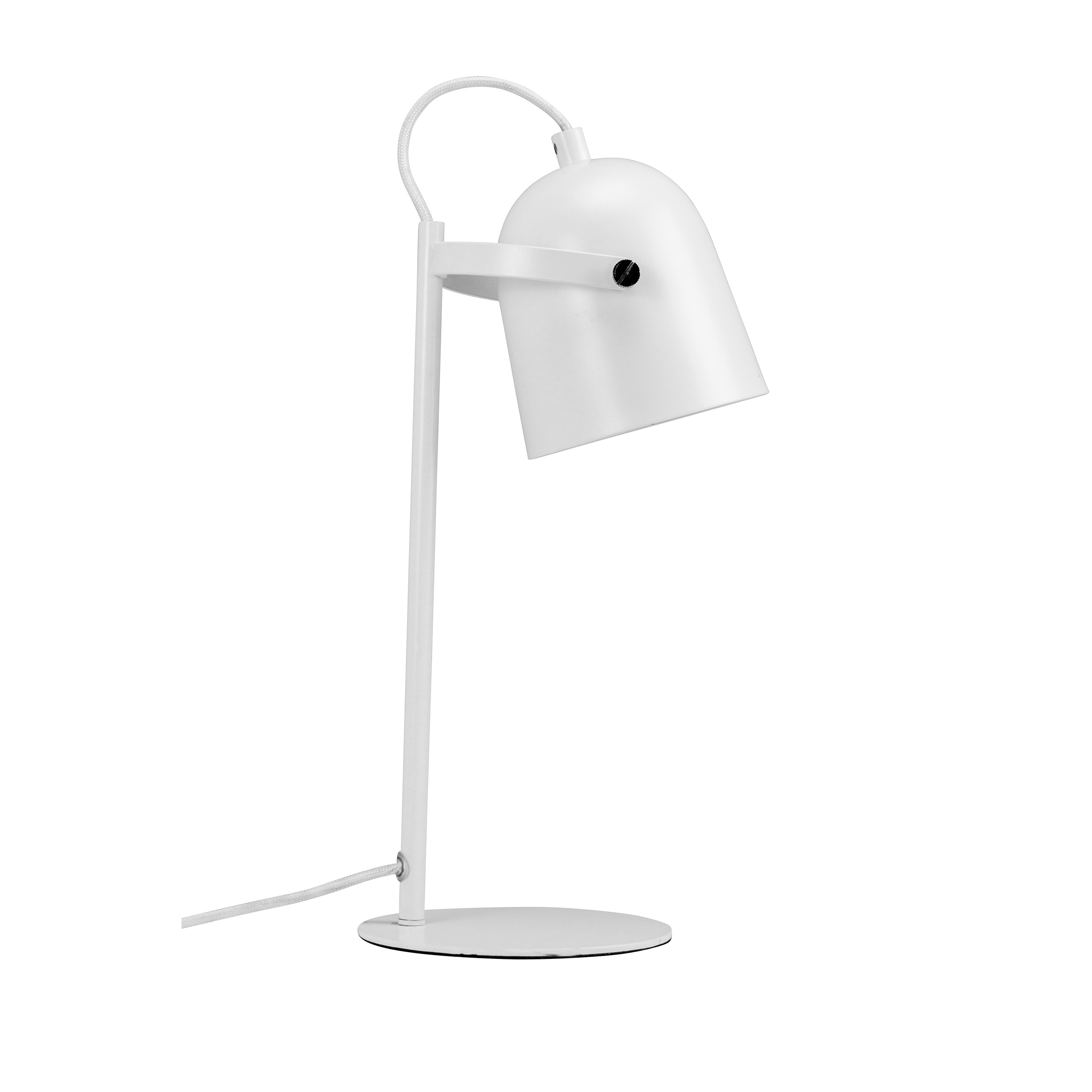 lampe de table en métal blanc mat
