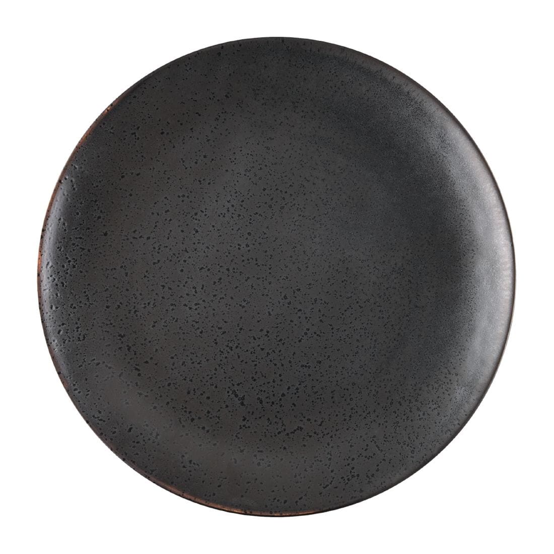 lot de 4 assiettes plates rondes en porcelaine noire 270 mm