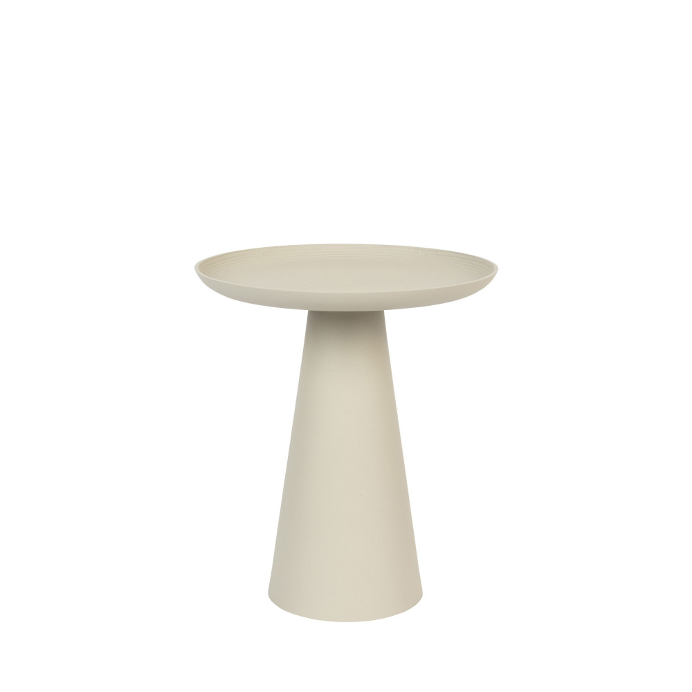 table d'appoint ronde en aluminium d39,5cm blanc ivoire