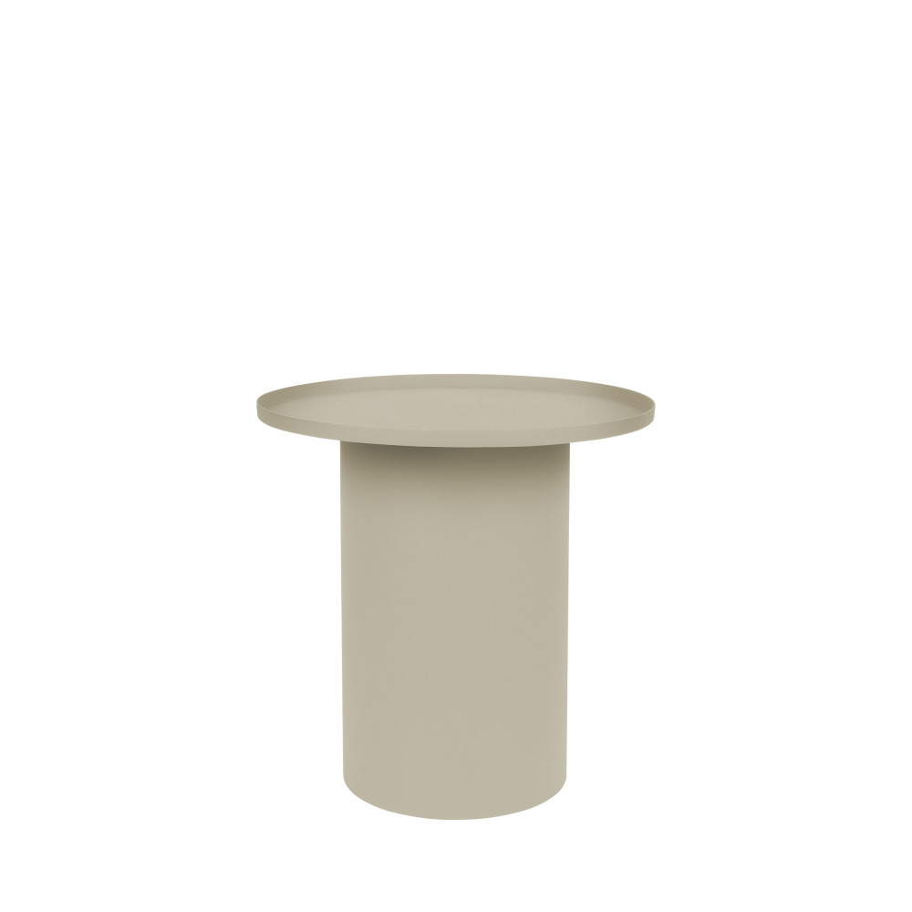 table d'appoint ronde en métal d45,5cm blanc ivoire
