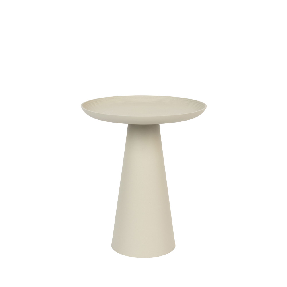 table d'appoint ronde en aluminium d34,5cm blanc ivoire