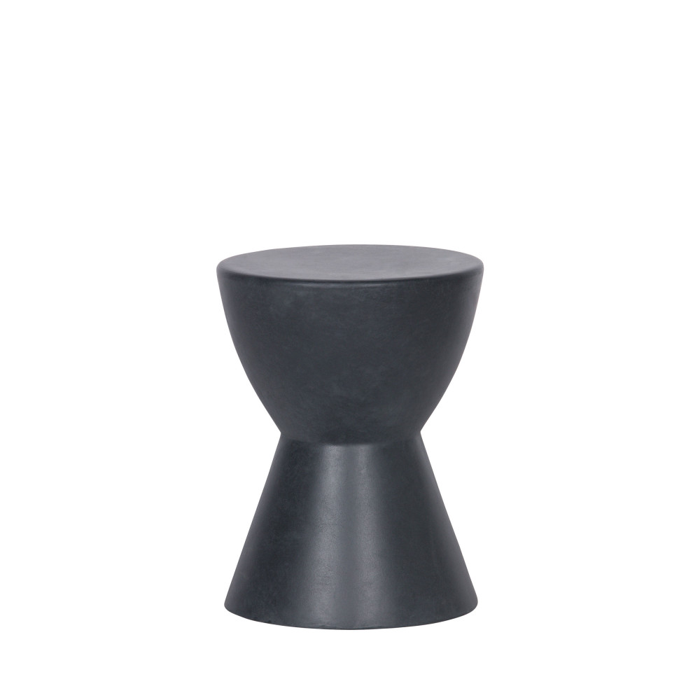 Lot de 2 tabourets en fibre d&rsquo;argile – Gris anthracite