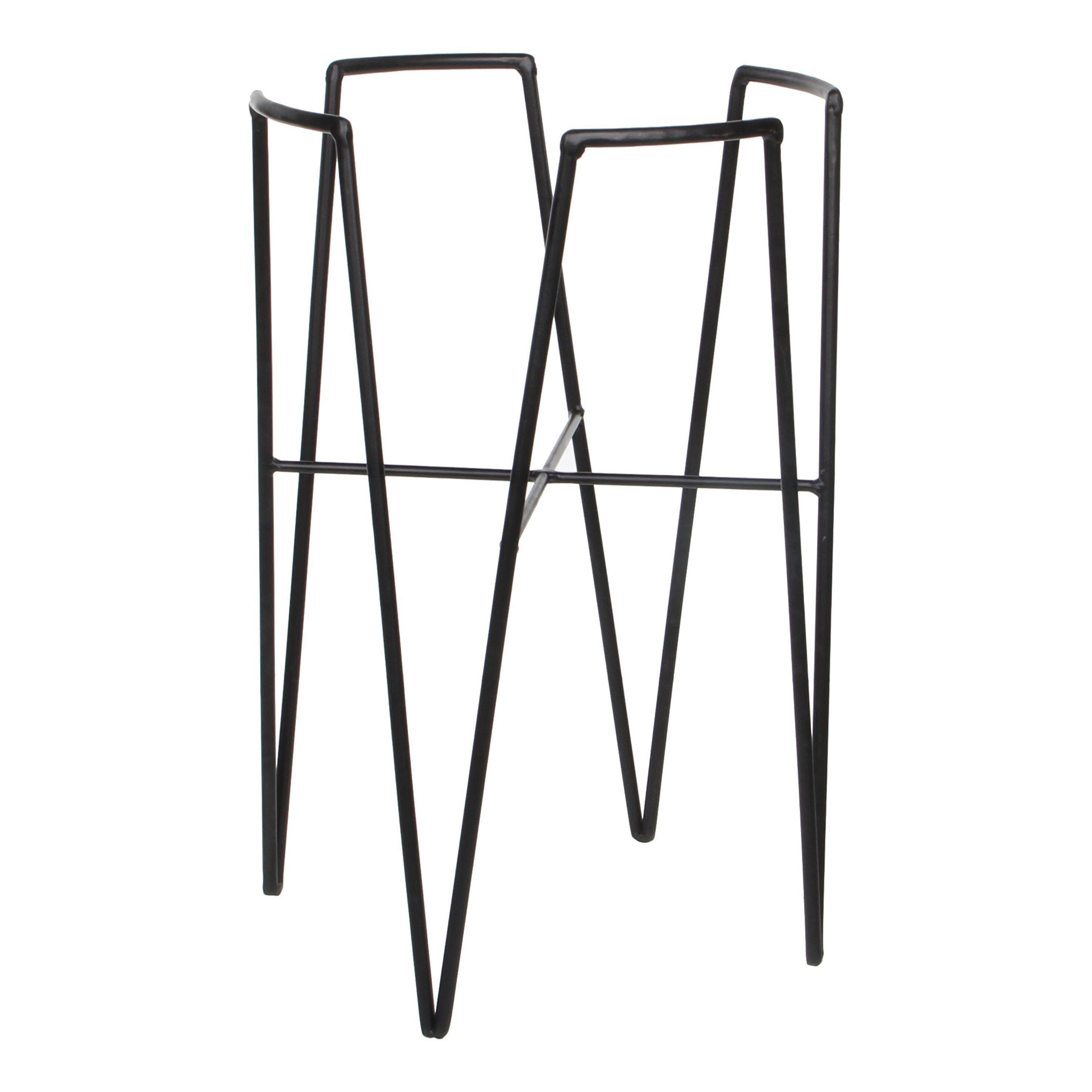 Porte-plante en métal noir H38