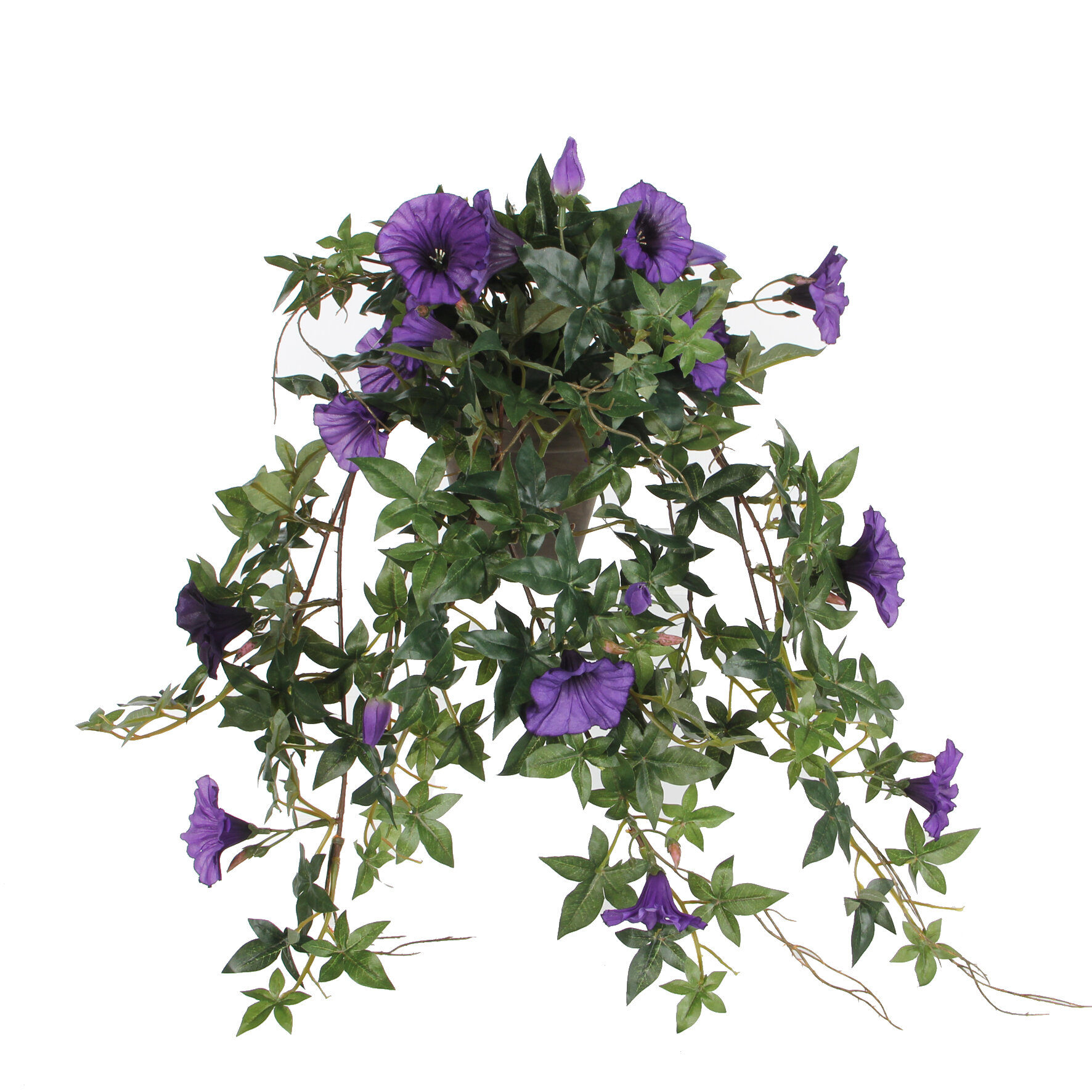 Pétunia artificielle violet foncé en pot L50