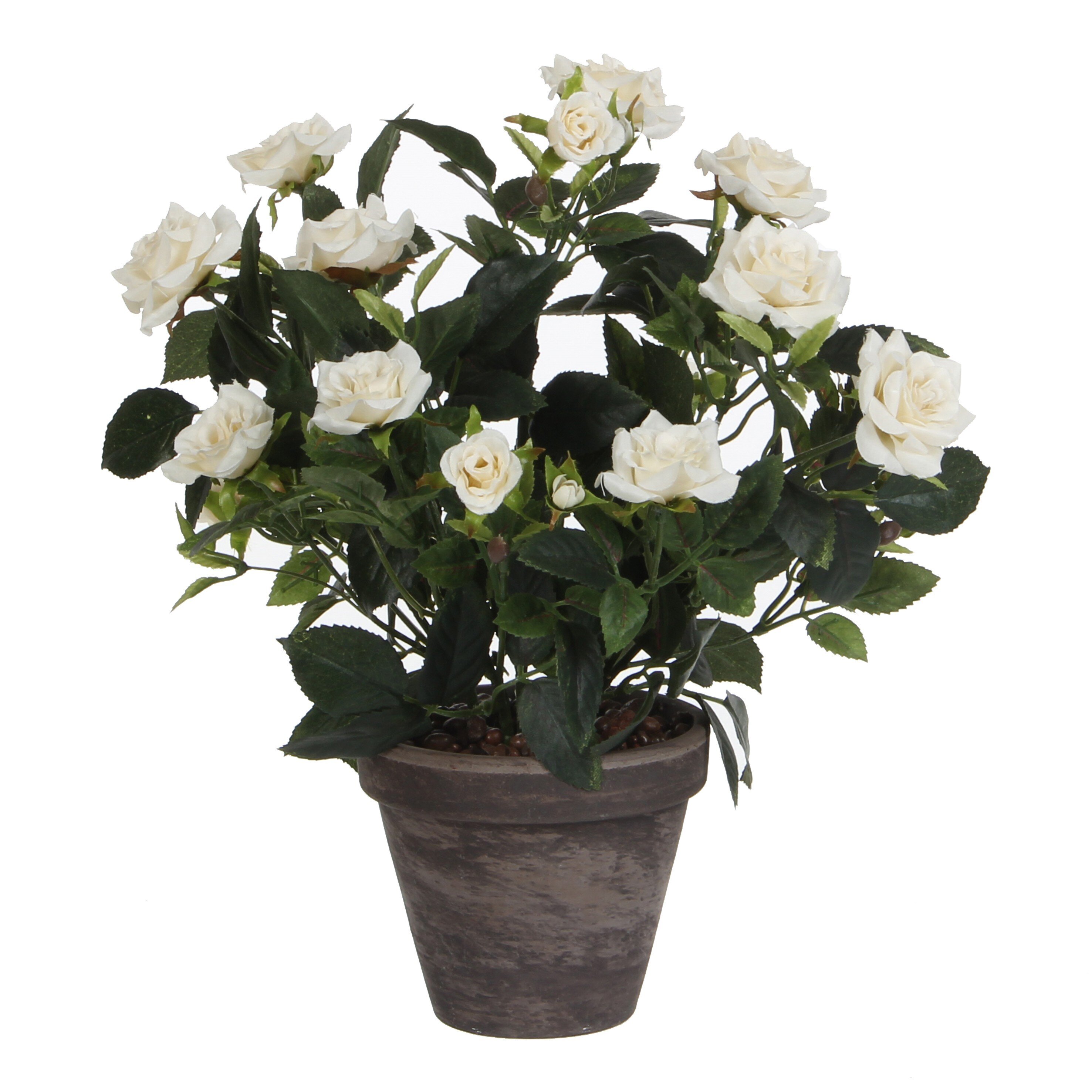 Rosier artificielle blanches en pot H33