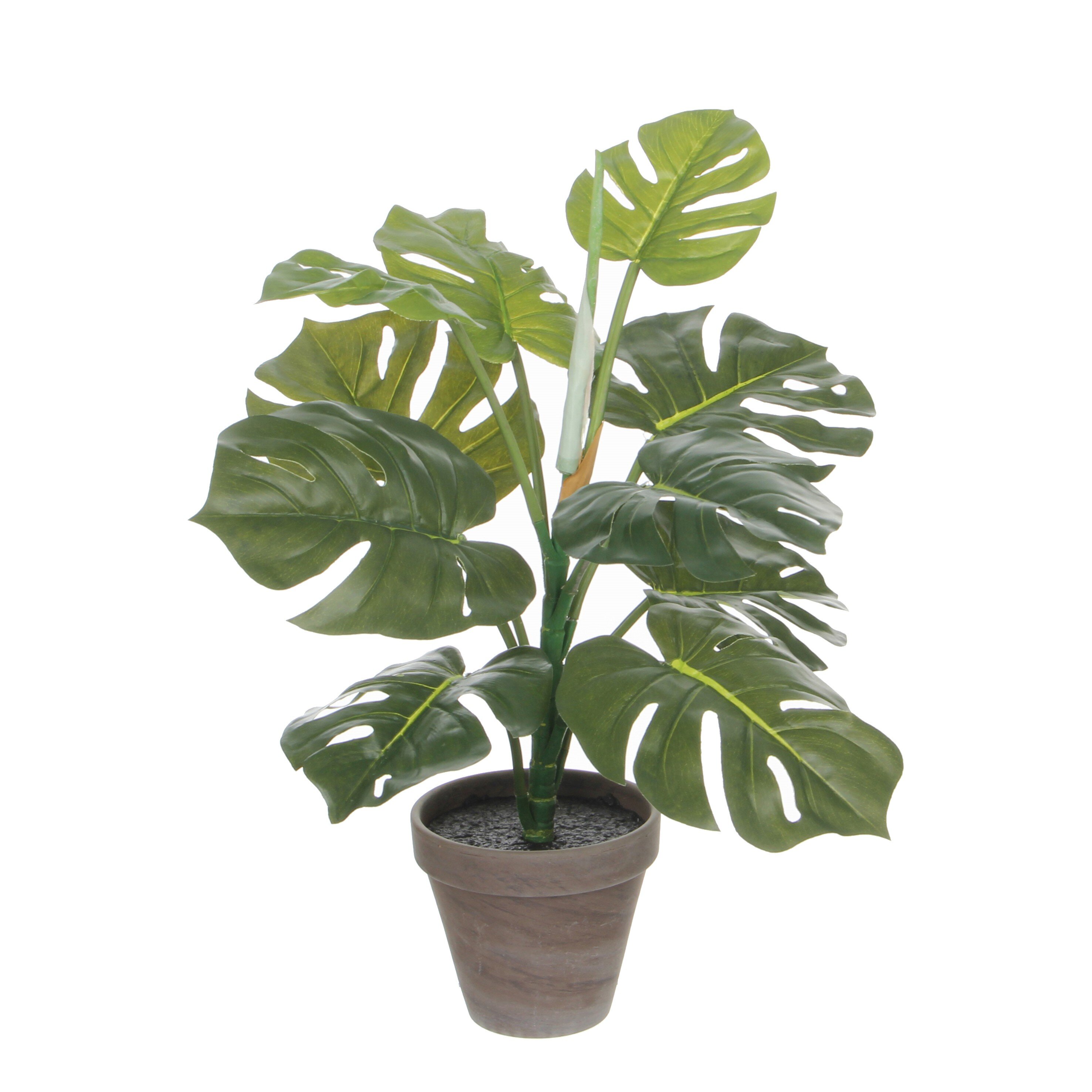 Monstera artificielle verte en pot H48