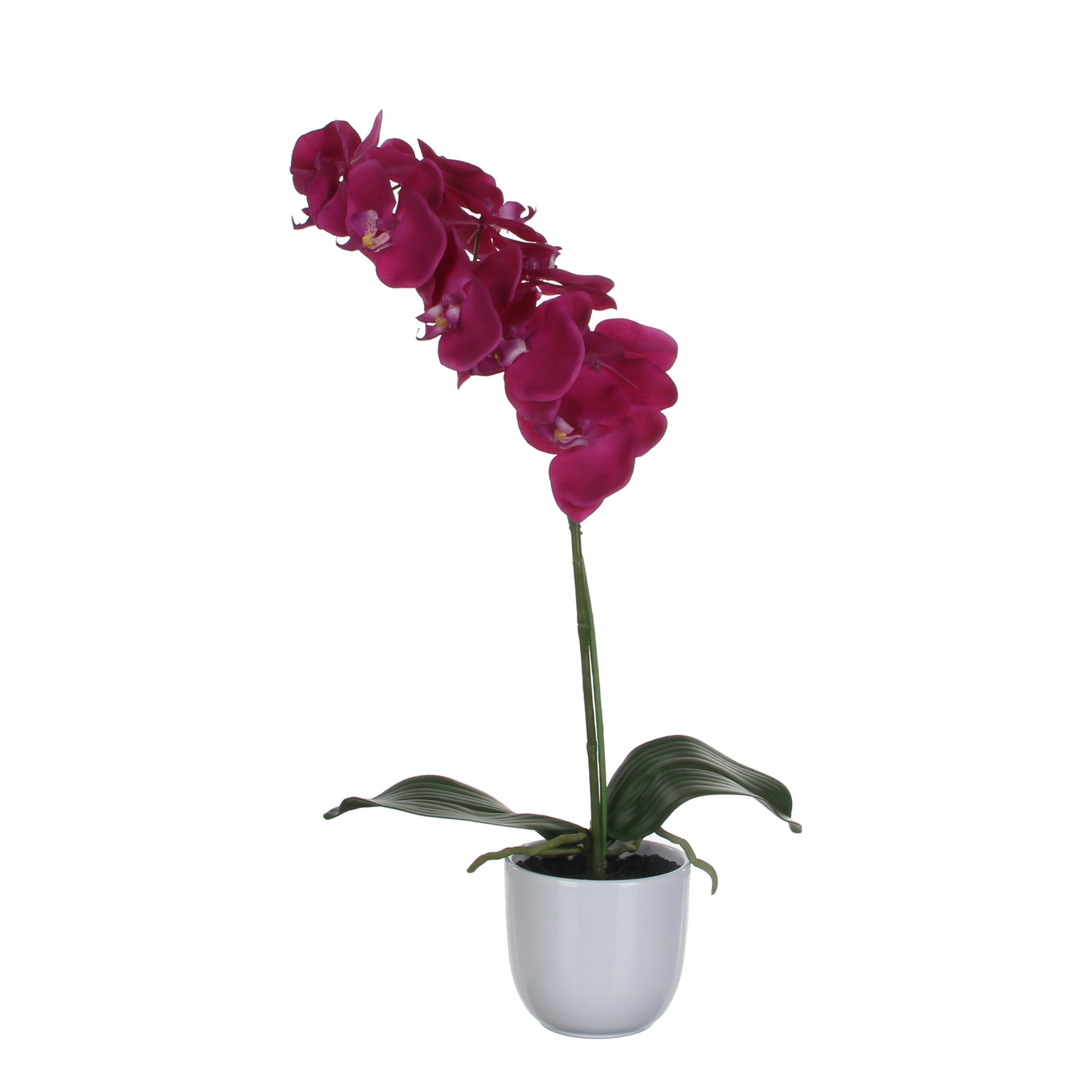 Orchidée artificielle violette en pot H60