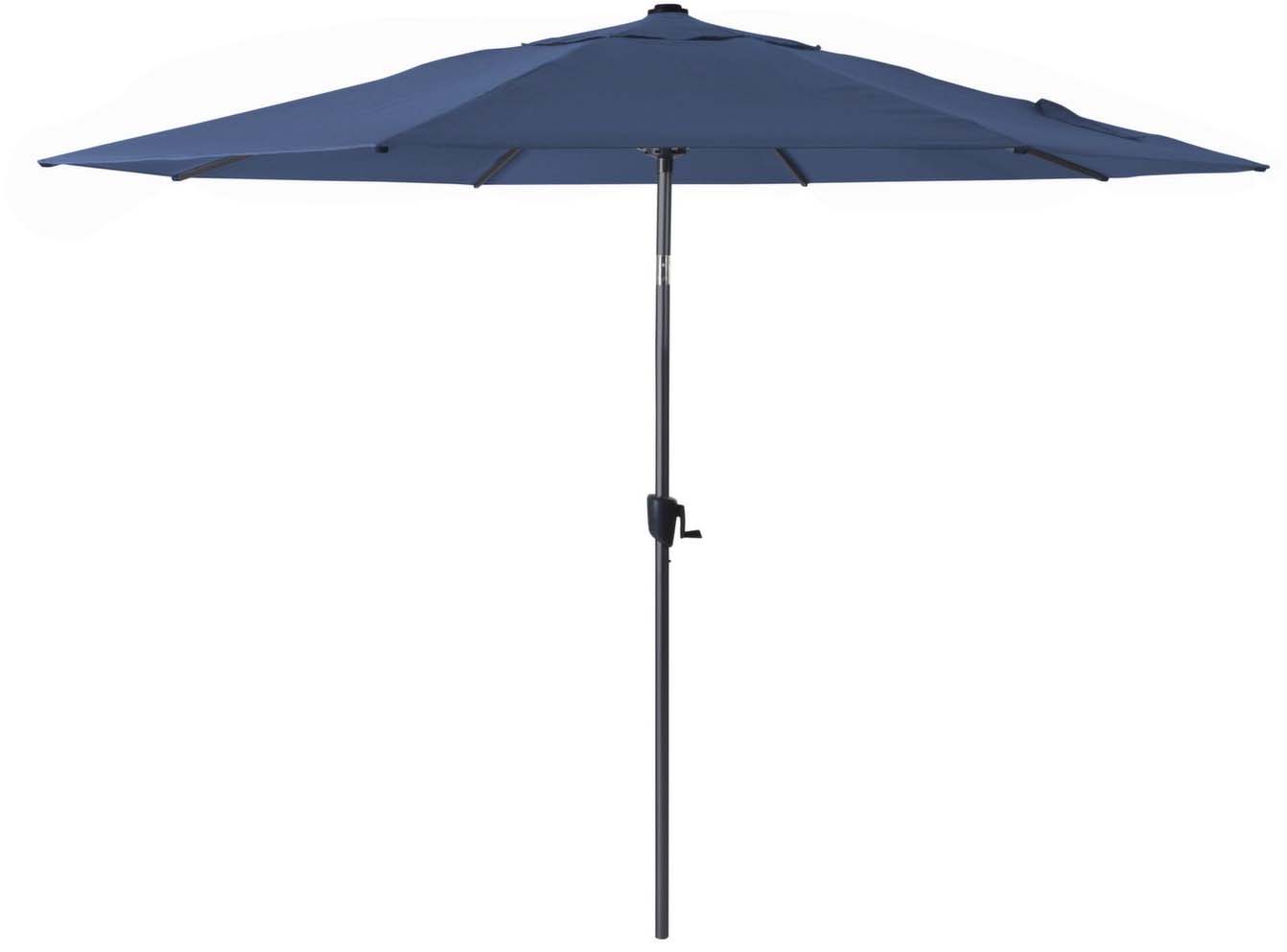 Grand parasol aluminium 3.5 m roseau gris et bleu