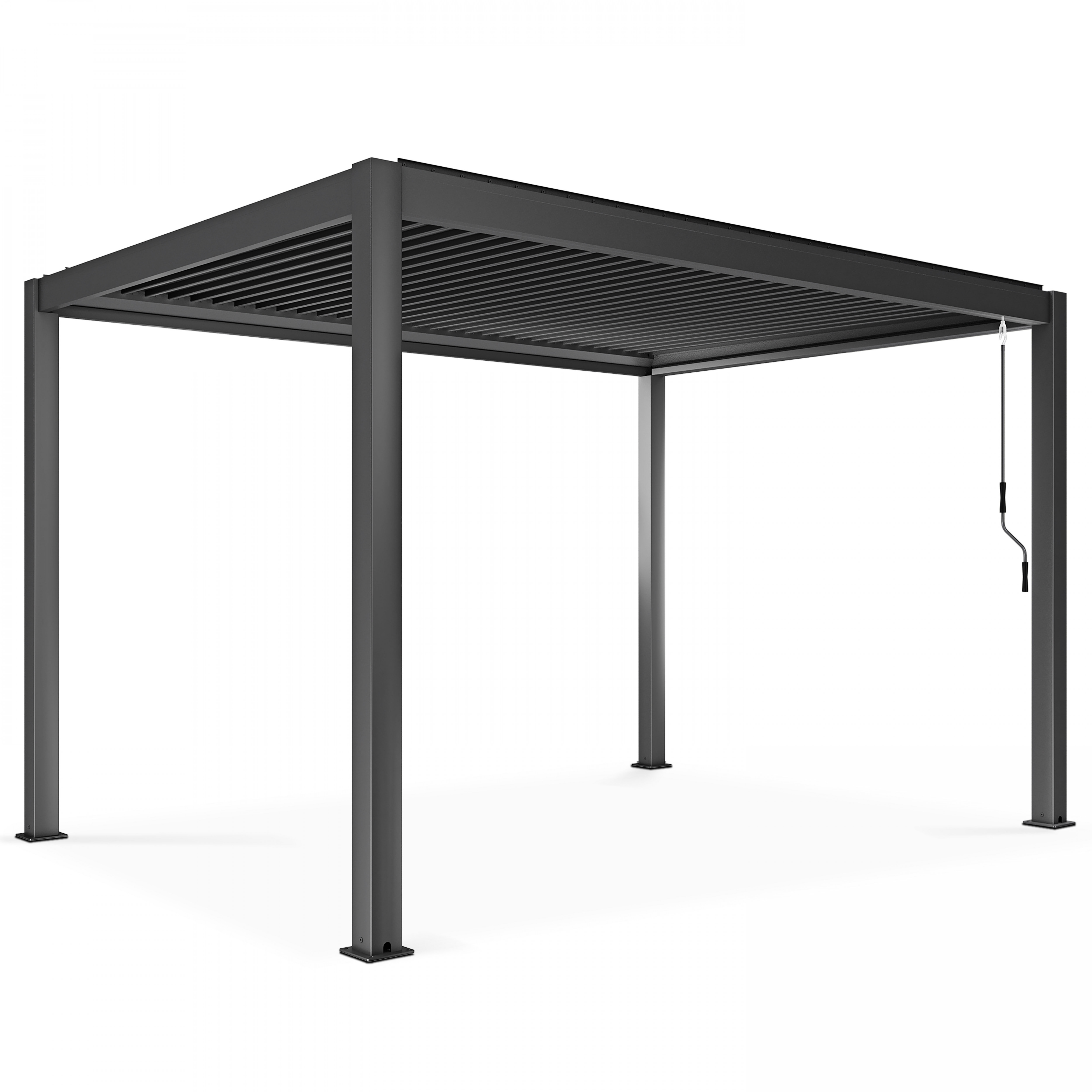 Pergola bioclimatique autoportée gris 3 x 4 x 2.5 m