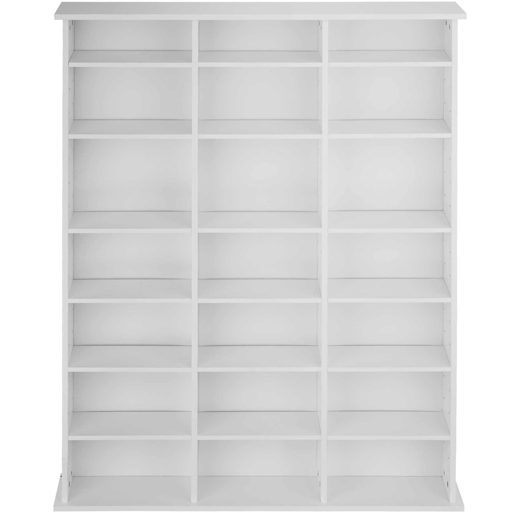 Étagère DVD CD aspect Bois réglable 105,5x19x136,5cm blanc mat