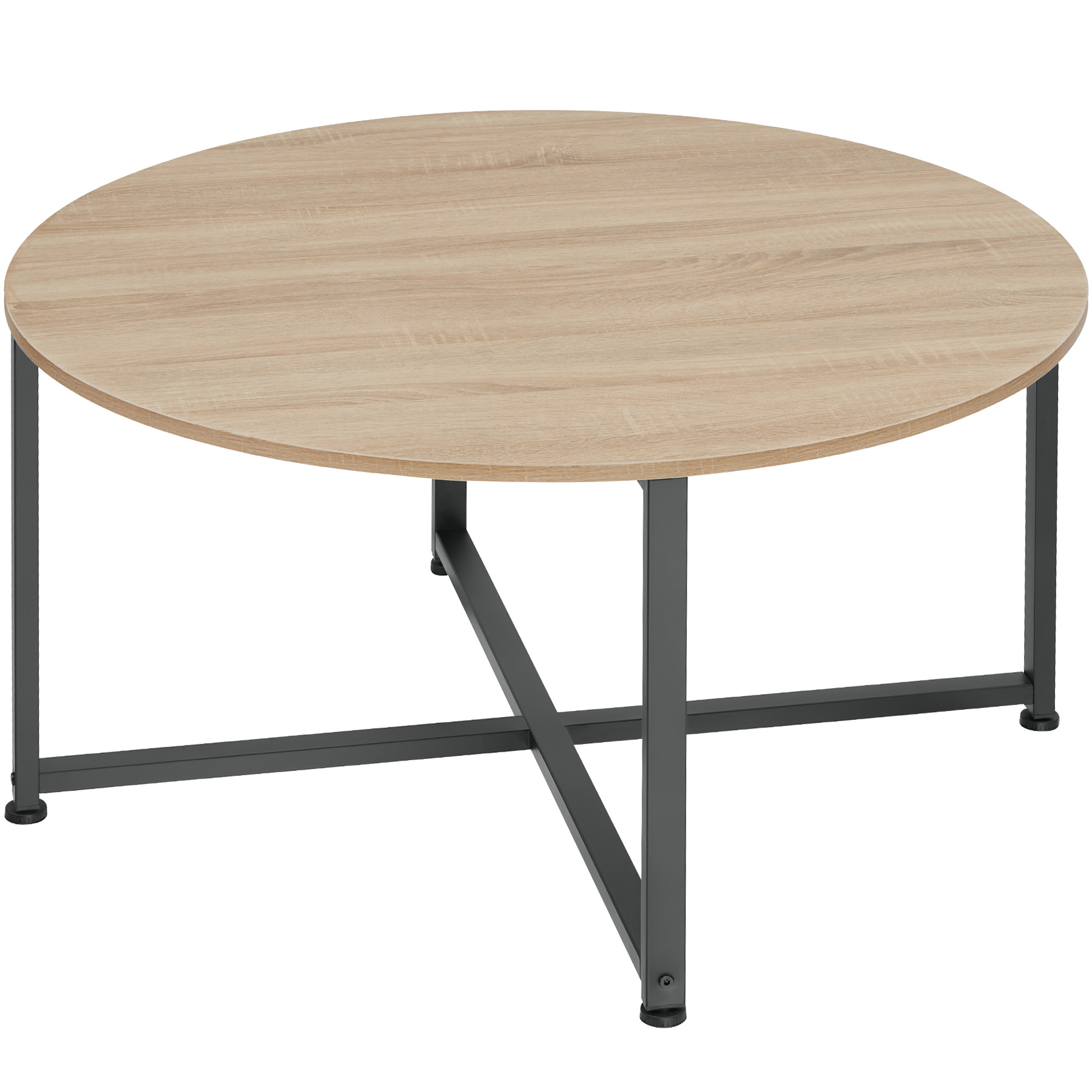 table basse aberdeen 88,5x47cm effet bois clair industriel, chêne