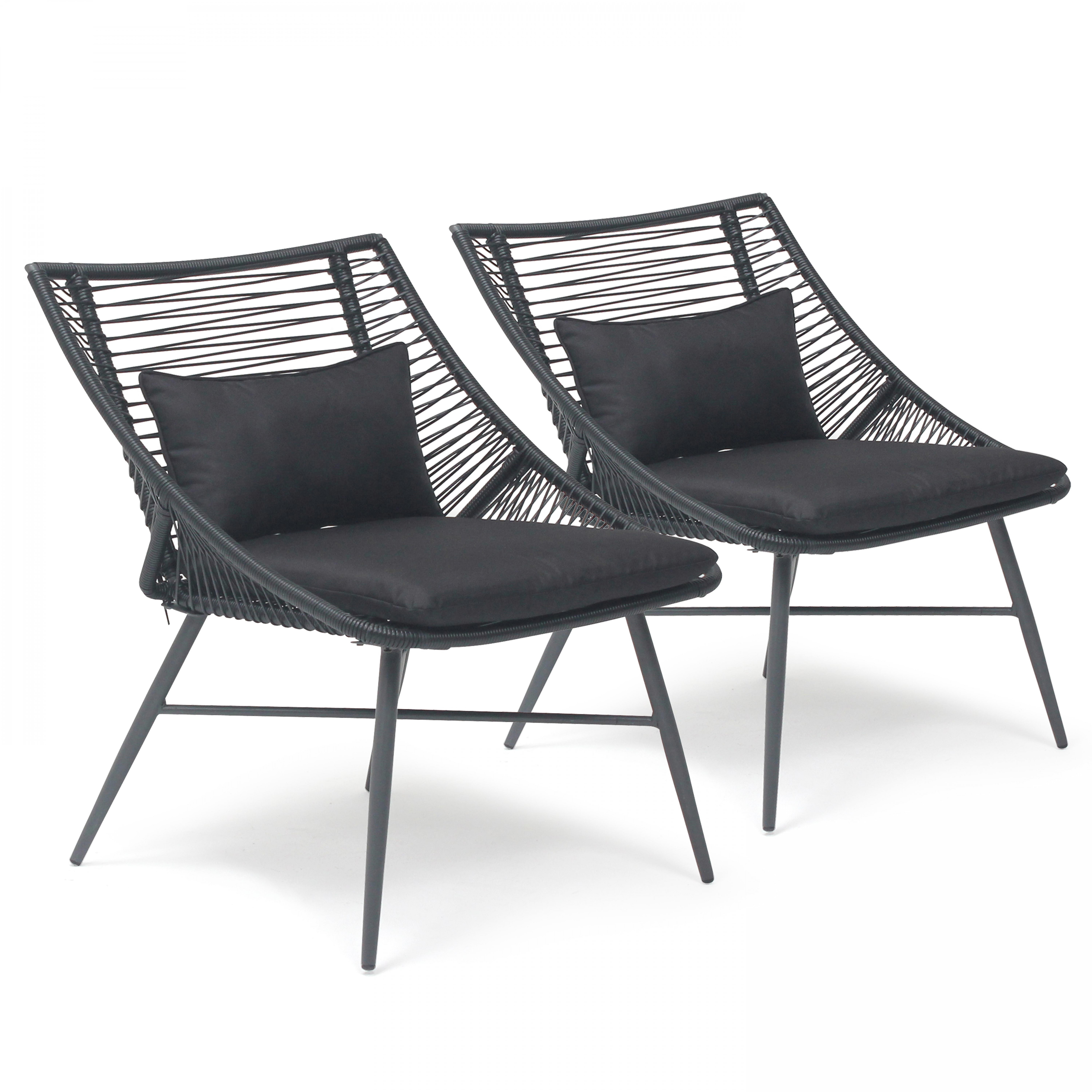 Lot 2 fauteuils en acier noir