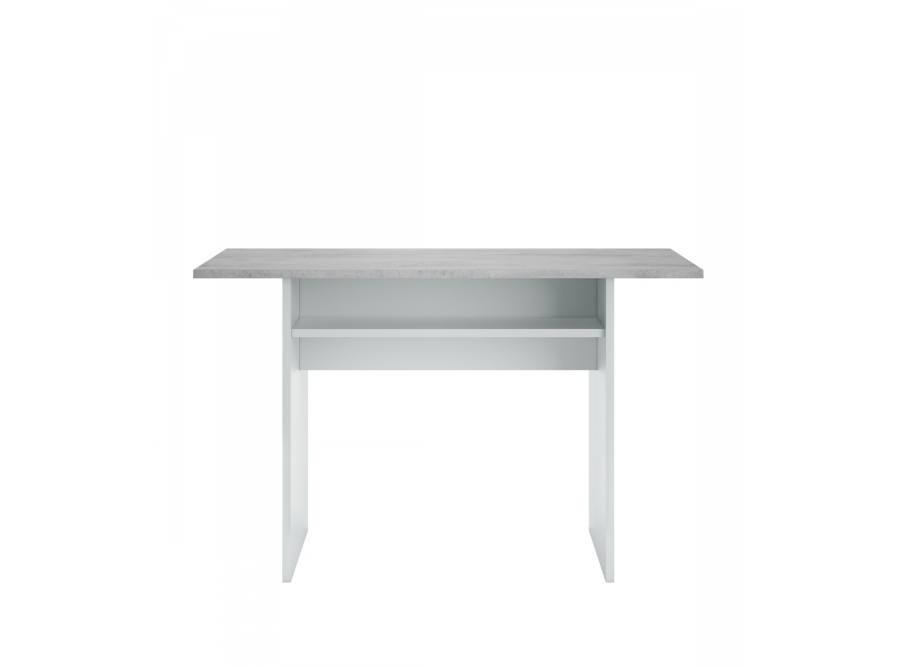 table auxiliaire blanche/béton extensible l120 x p35/70cm