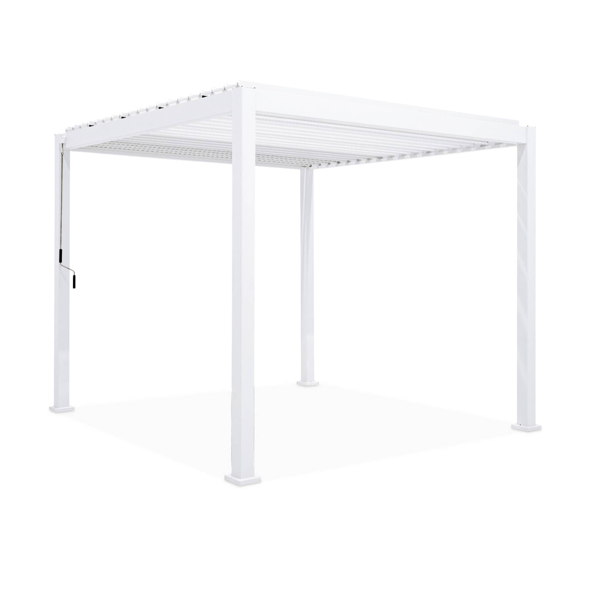 Pergola bioclimatique adossée 3x3m et 2 Stores 2,66x2,4m