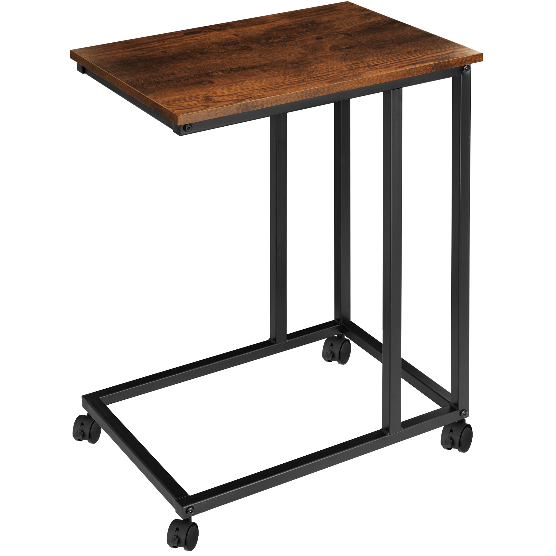 table d'appoint style industriel bois foncé industriel, rustique