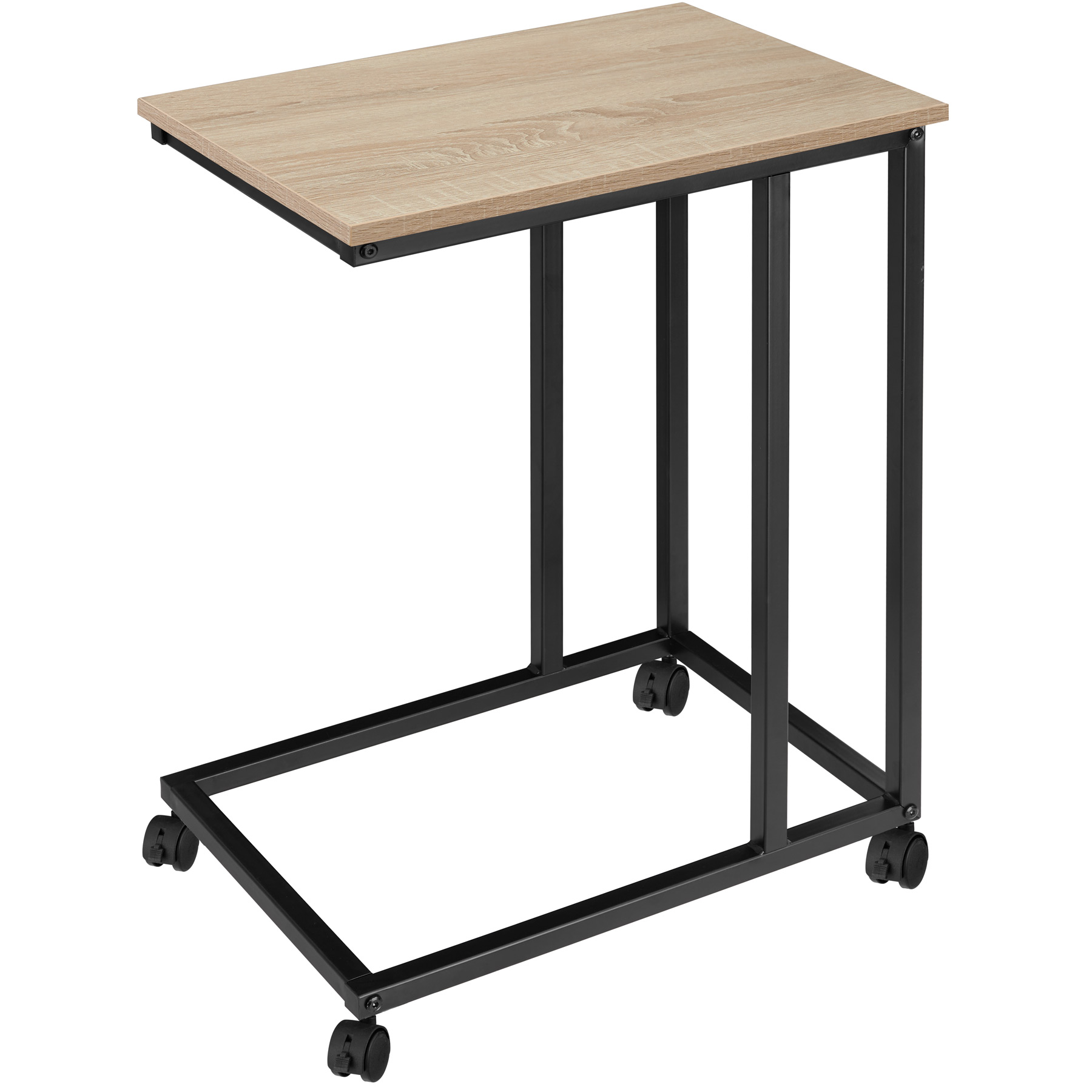table d'appoint style industriel bois clair industriel, chêne sonoma