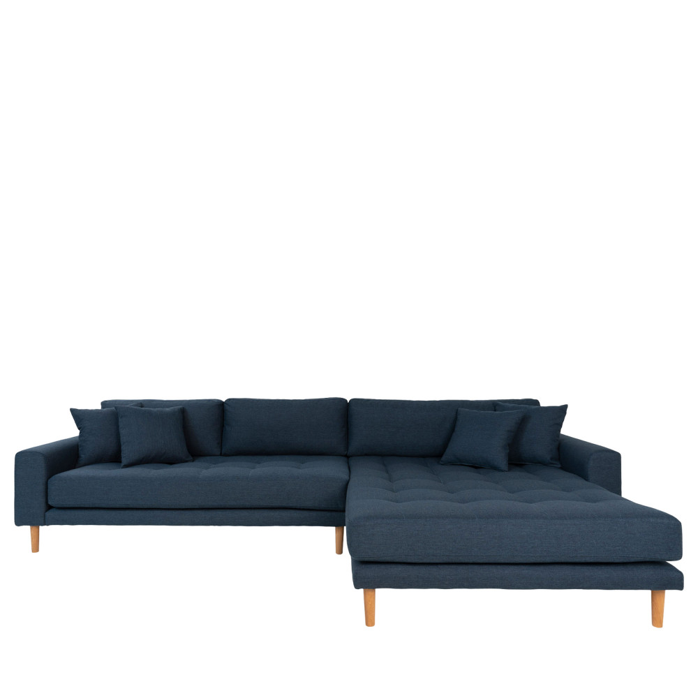 Canapé d'angle 4 places Bleu Tissu Design Grand