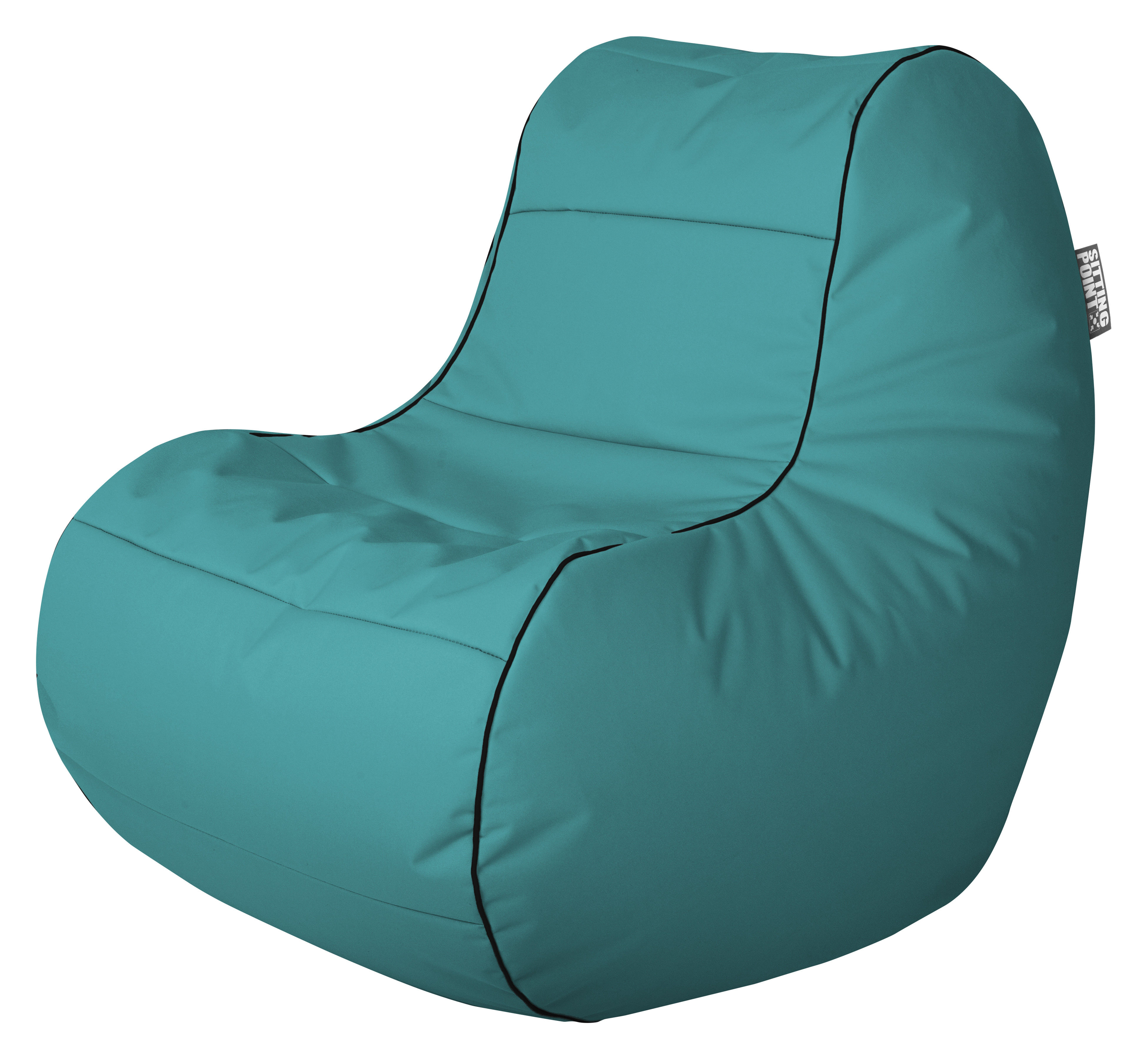Pouf d'extérieur confort turquoise 100x75x70cm