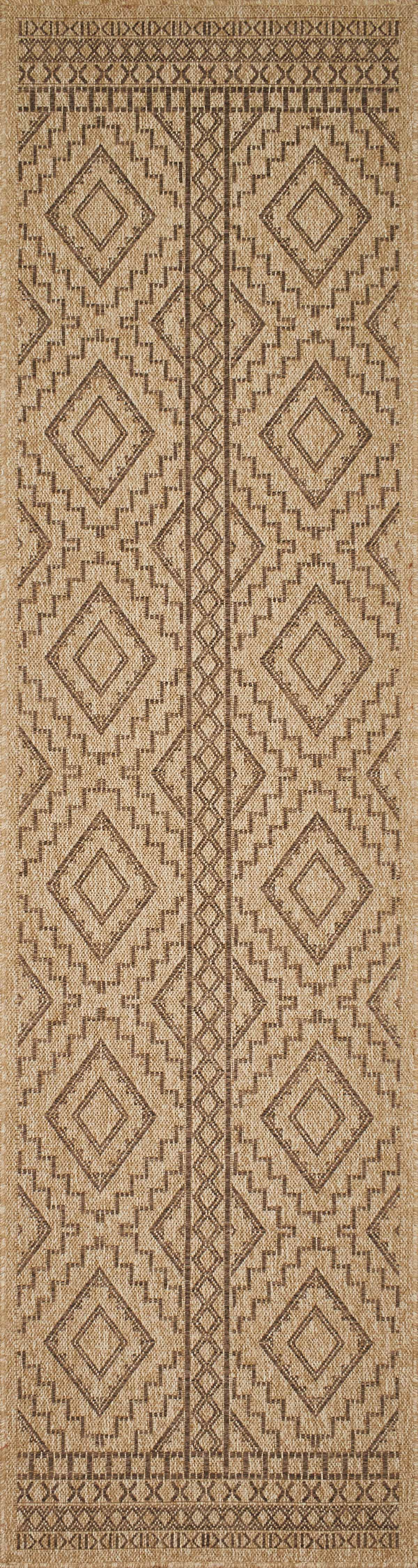 Tapis intérieur et extérieur aspect jute motif géométrique 80x150