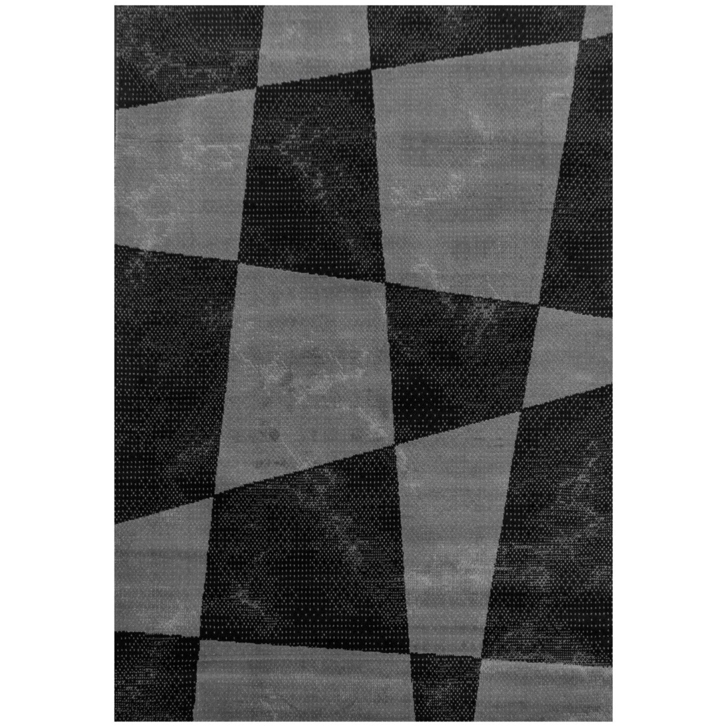 Tapis géométrique noir et anthracite 80x150cm