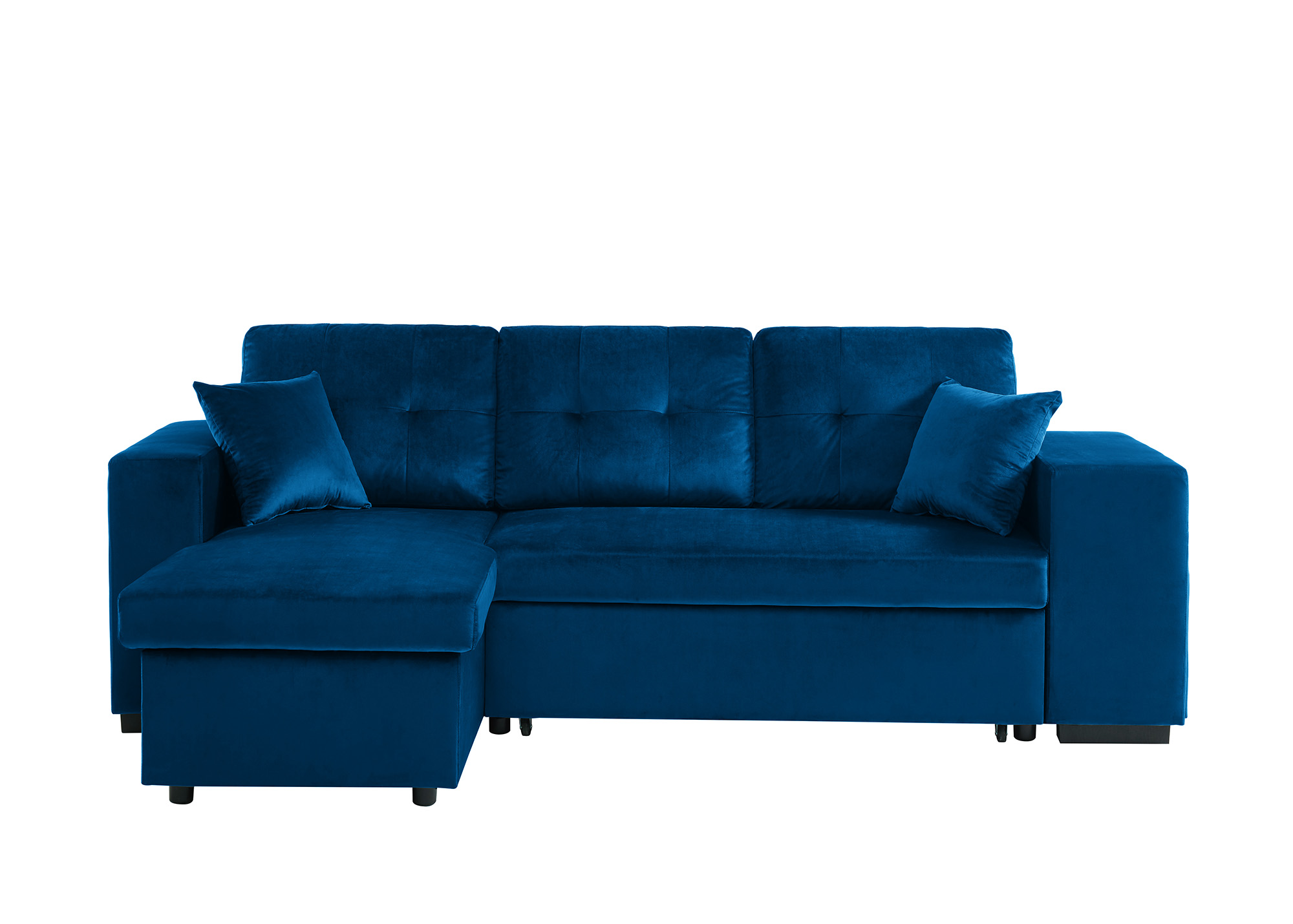 Canapé d'angle 4 places Bleu Tissu Confort Promotion