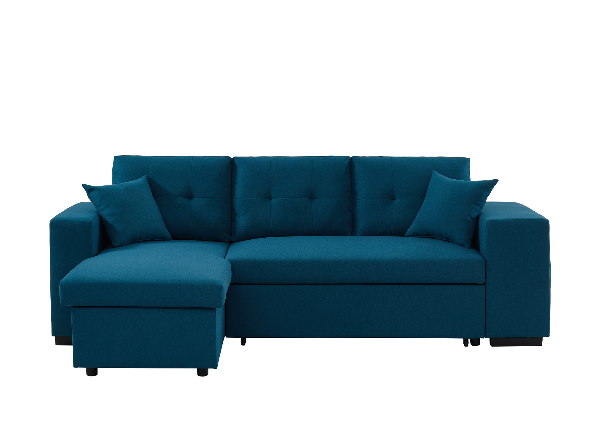 Canapé d'angle 4 places Bleu Tissu Confort