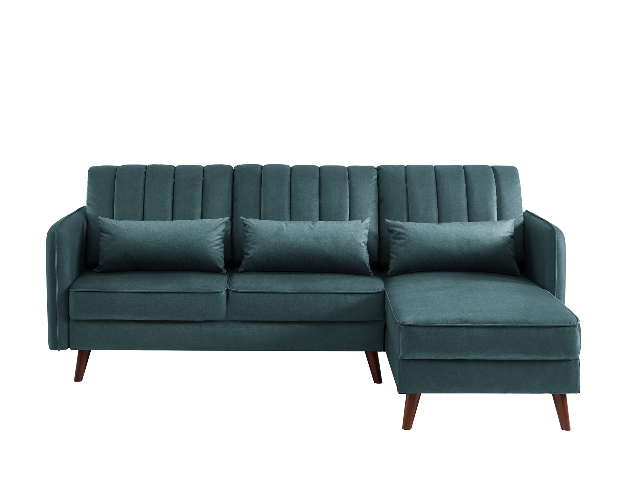 Canapé d'angle 5 places Bleu Tissu Confort