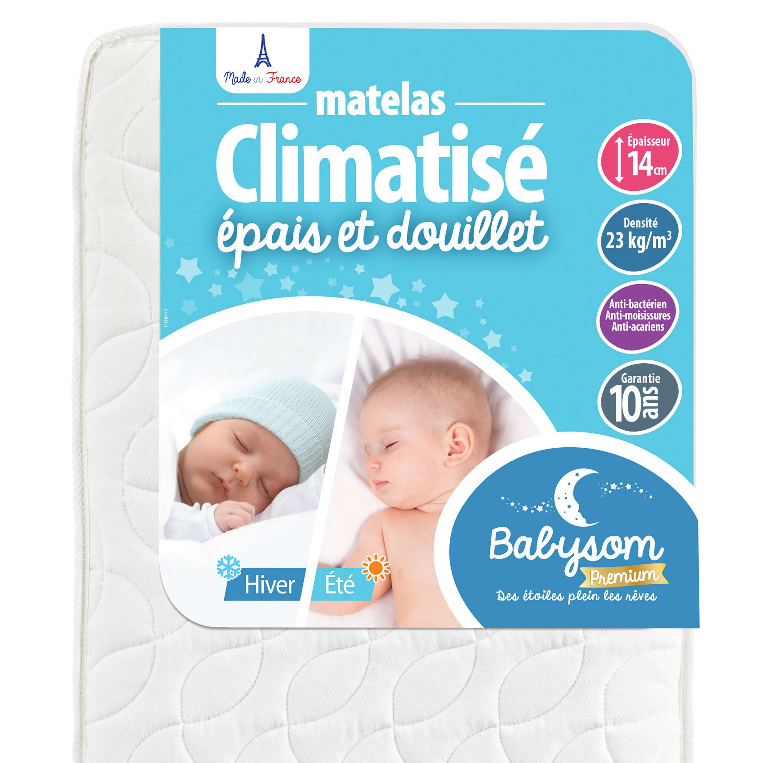 Matelas bébé réversible et déhoussable 60x120x14 Matelas bébé réversible et déhoussable 60x120x14