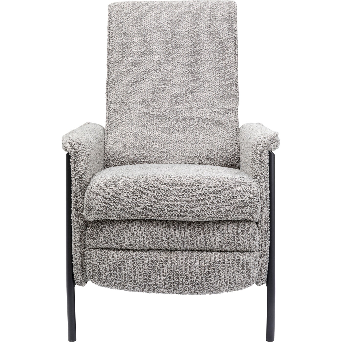 Fauteuil inclinable gris et acier noir
