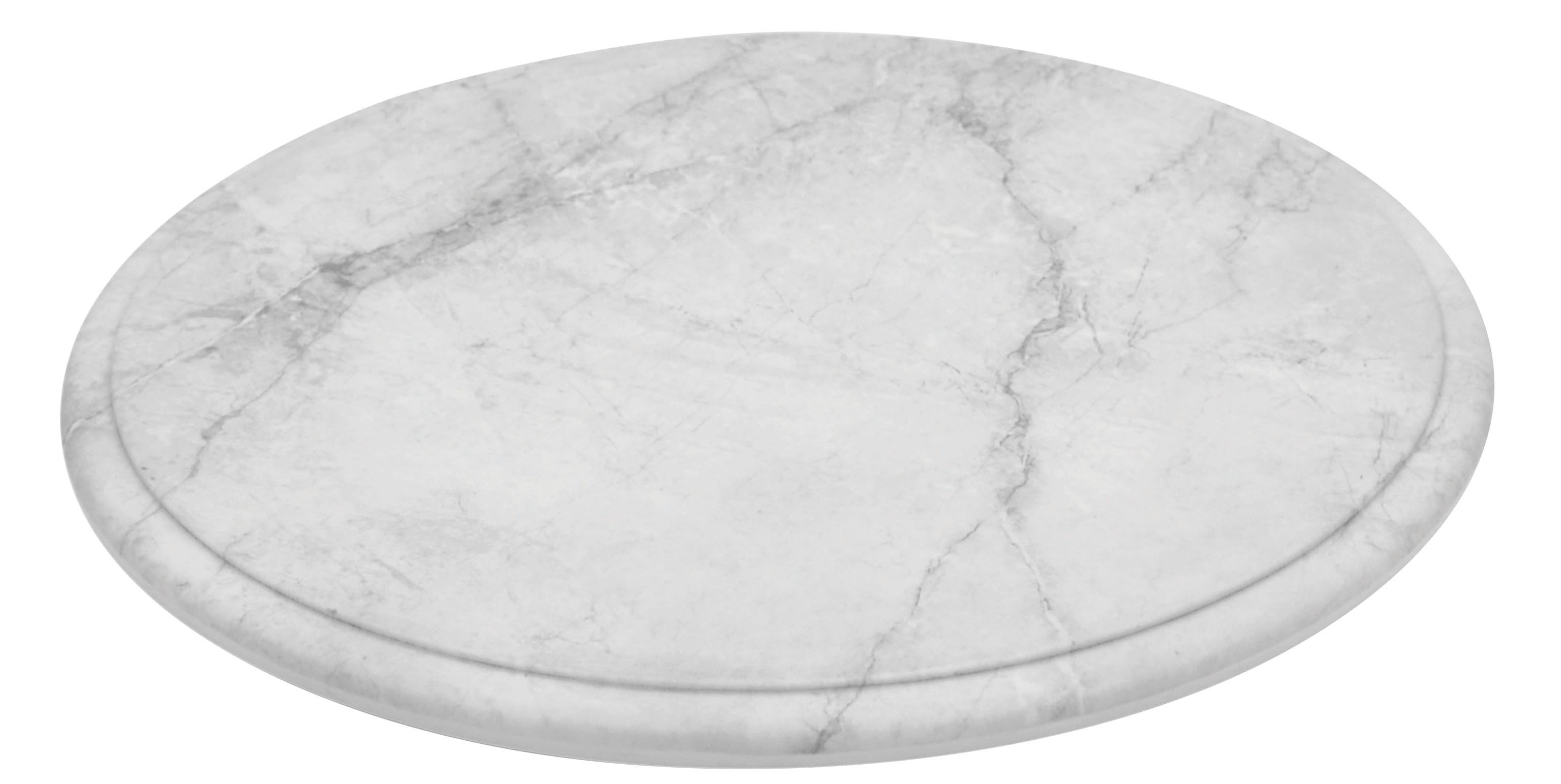 plateau rond blanc imitation marbre ø285 mm