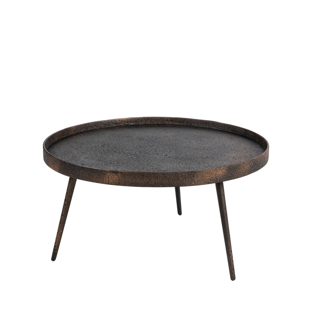 Table basse ronde en métal D74cm bronze