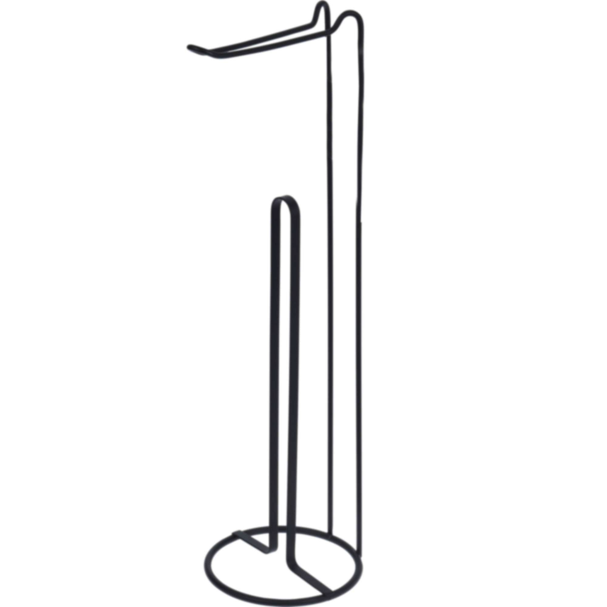 Dérouleur papier toilette métal noir - 15x15x54cm