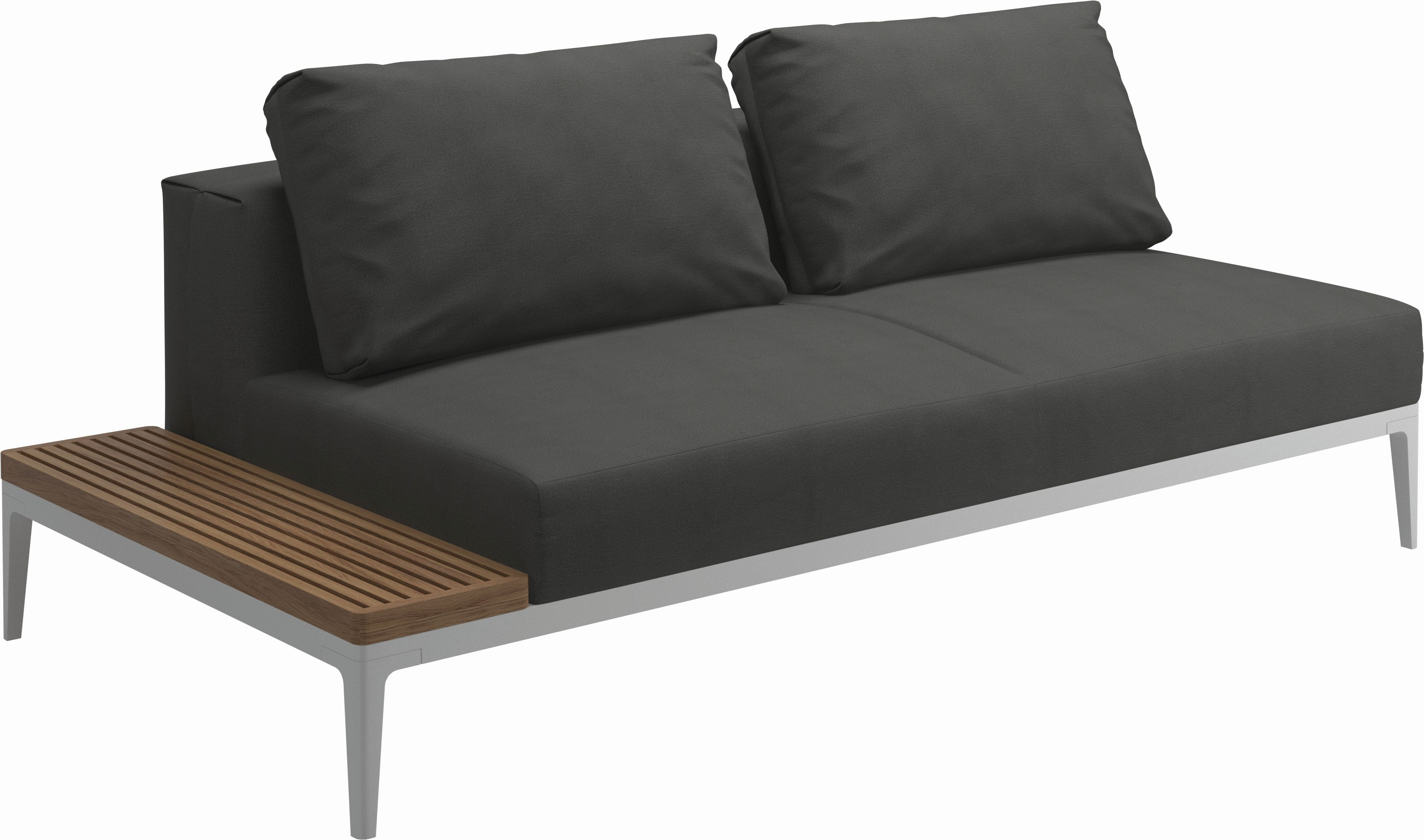 Canapé et table  Tissus gris 206x85x103 cm